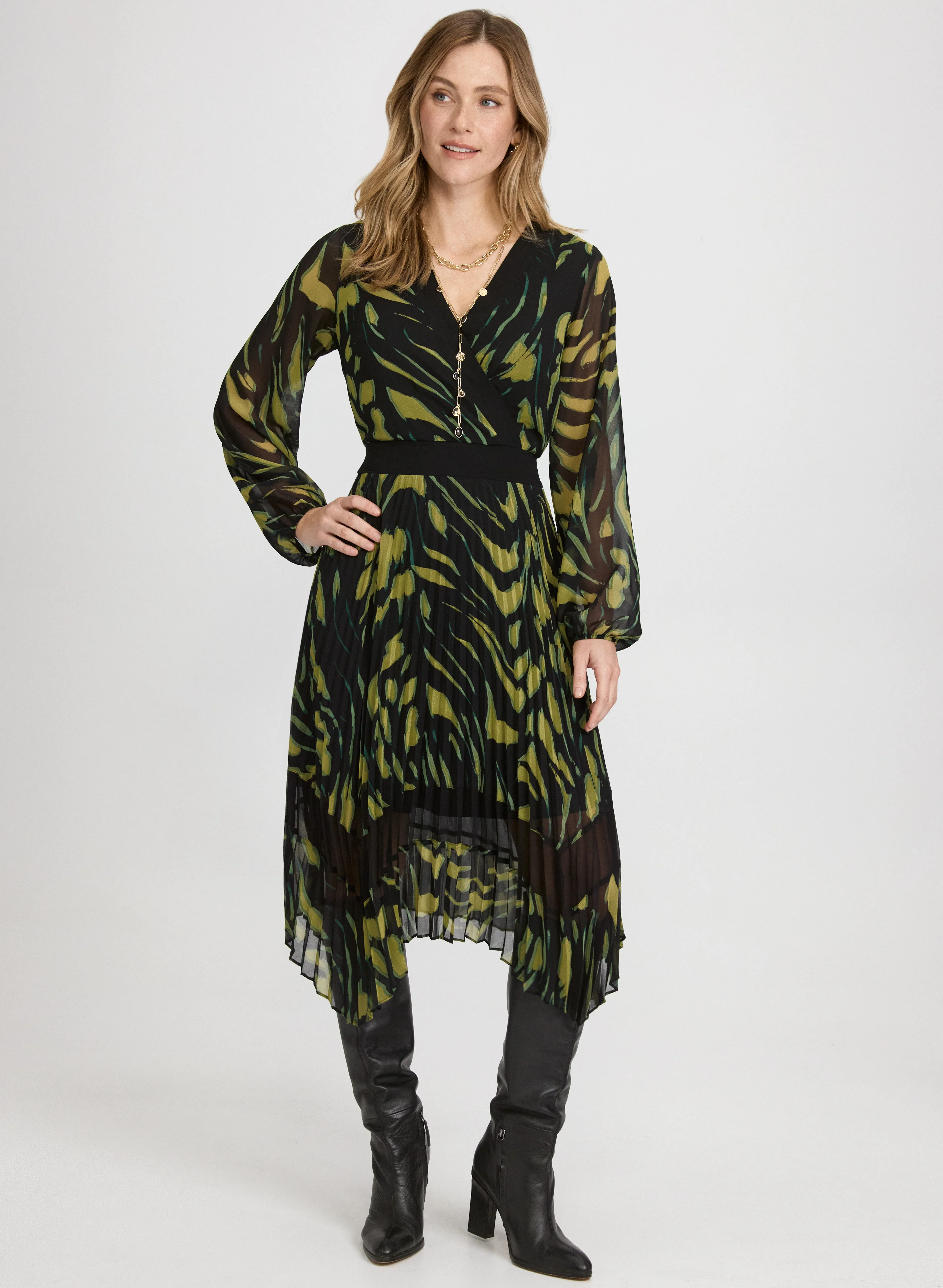 Pleated Chiffon Dress - Image 2