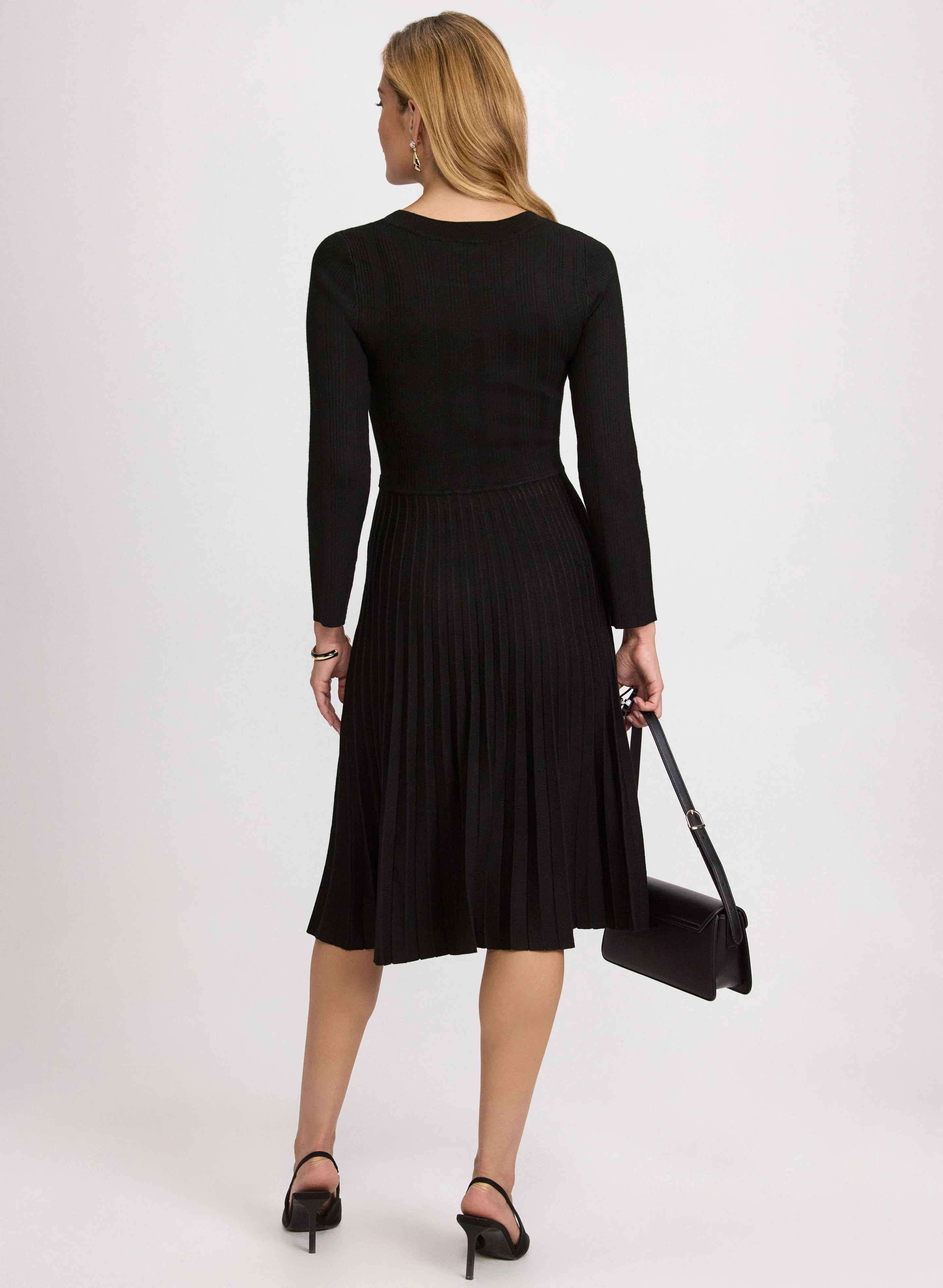 Pleated Knit Dress - Image 4