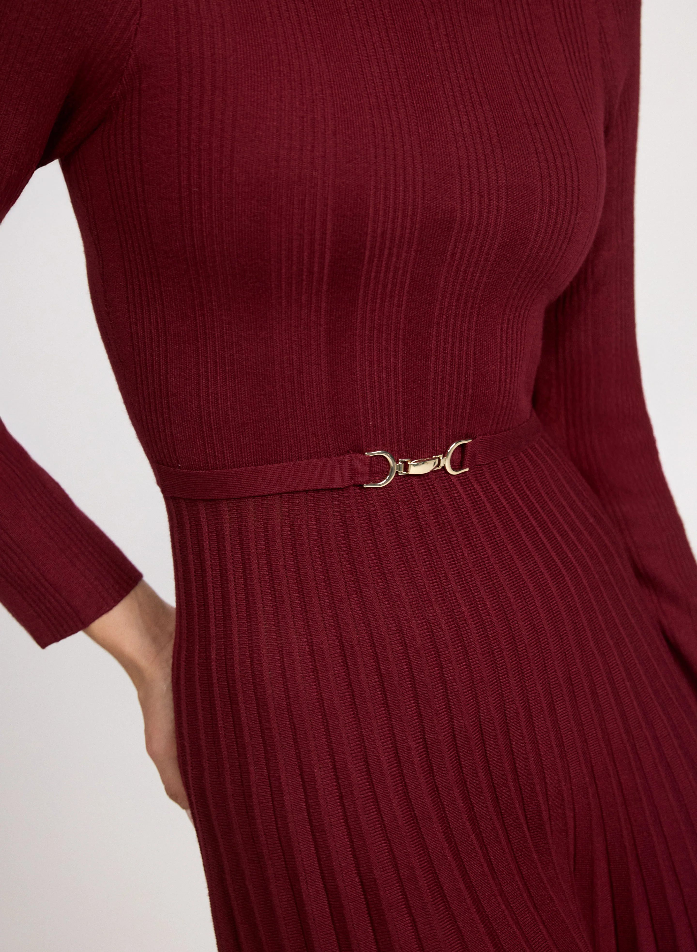 Pleated Knit Dress - Image 4