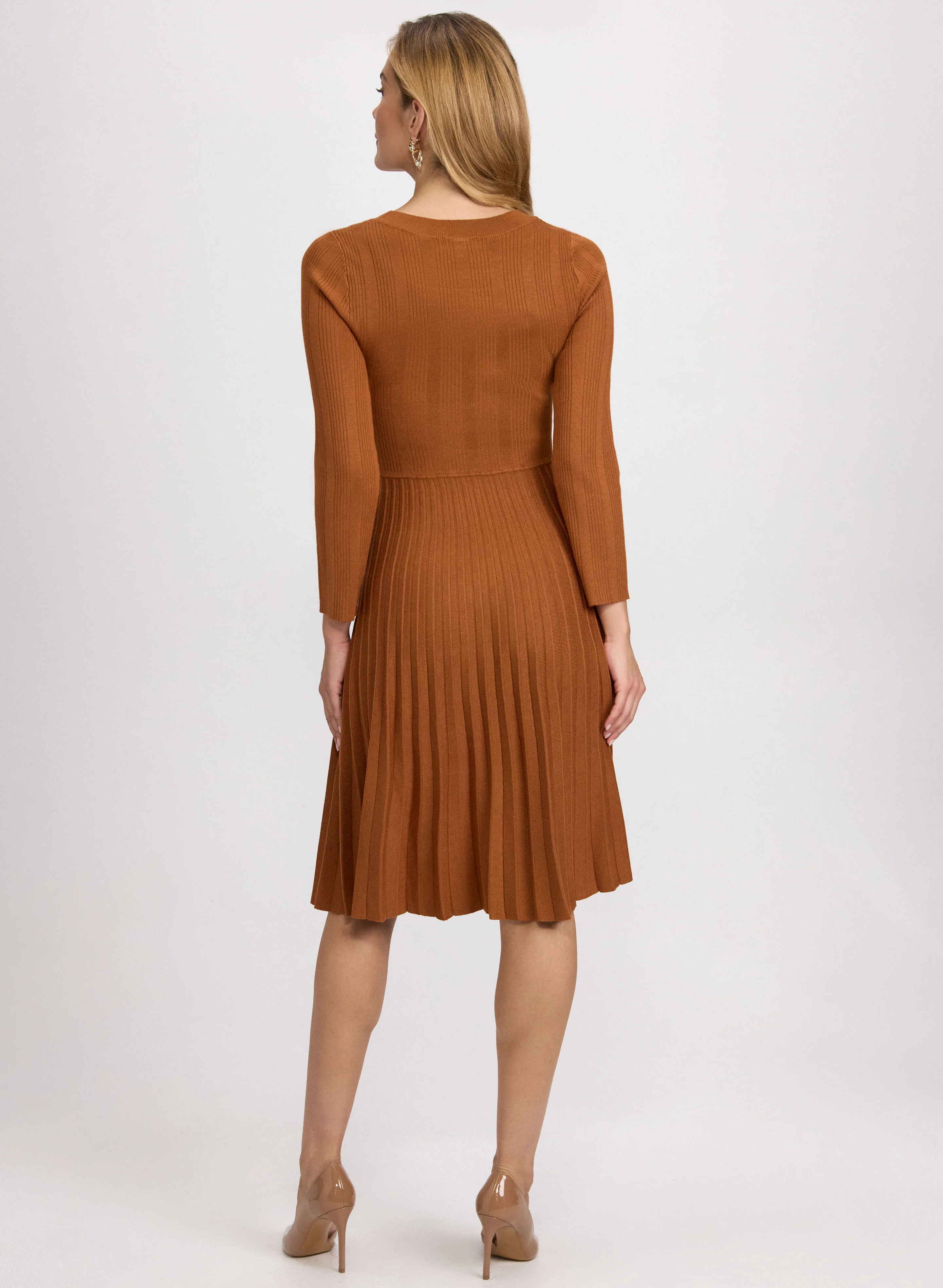 Pleated Knit Dress - Image 2
