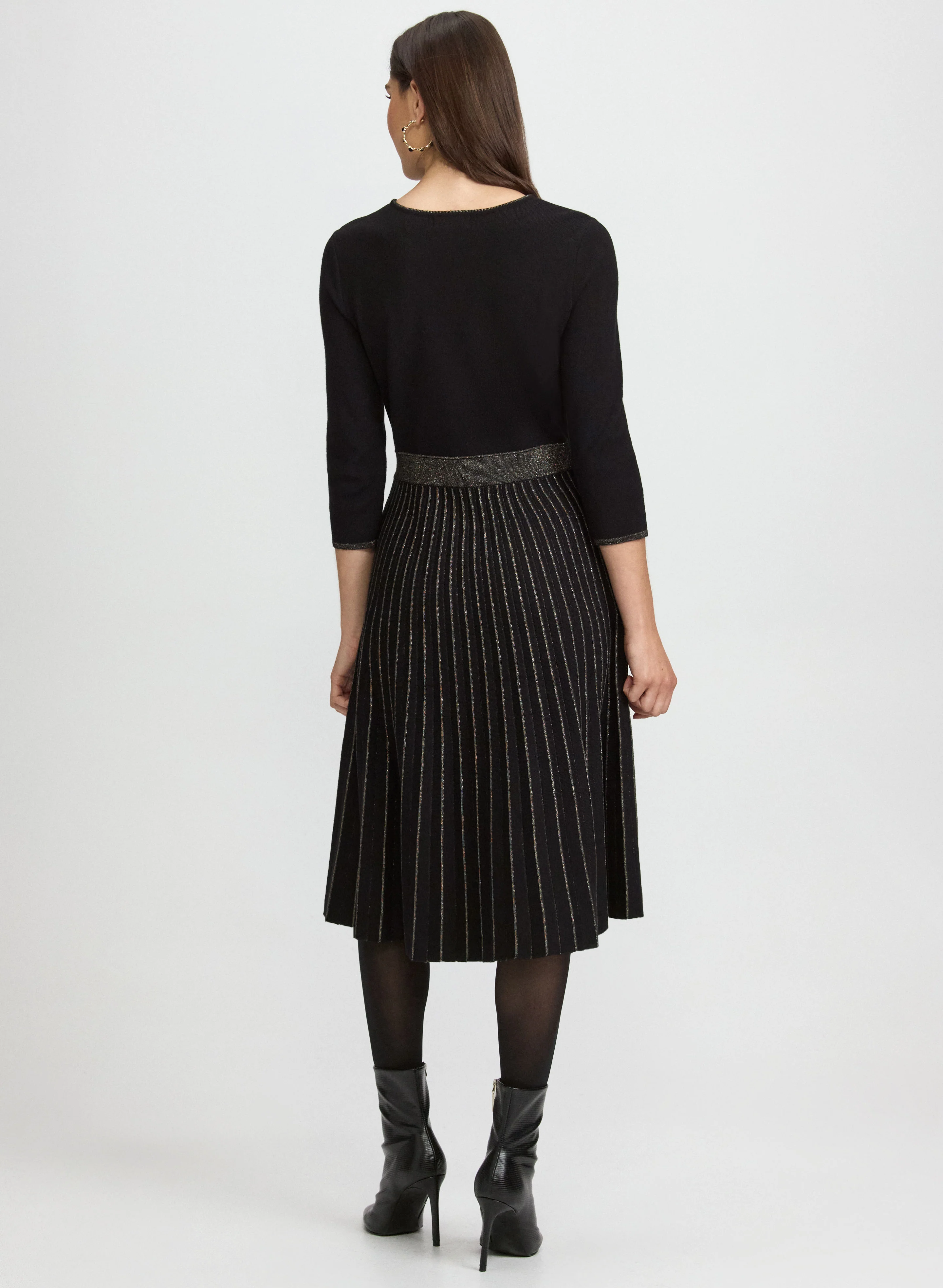 Pleated Metallic Dress - Image 3