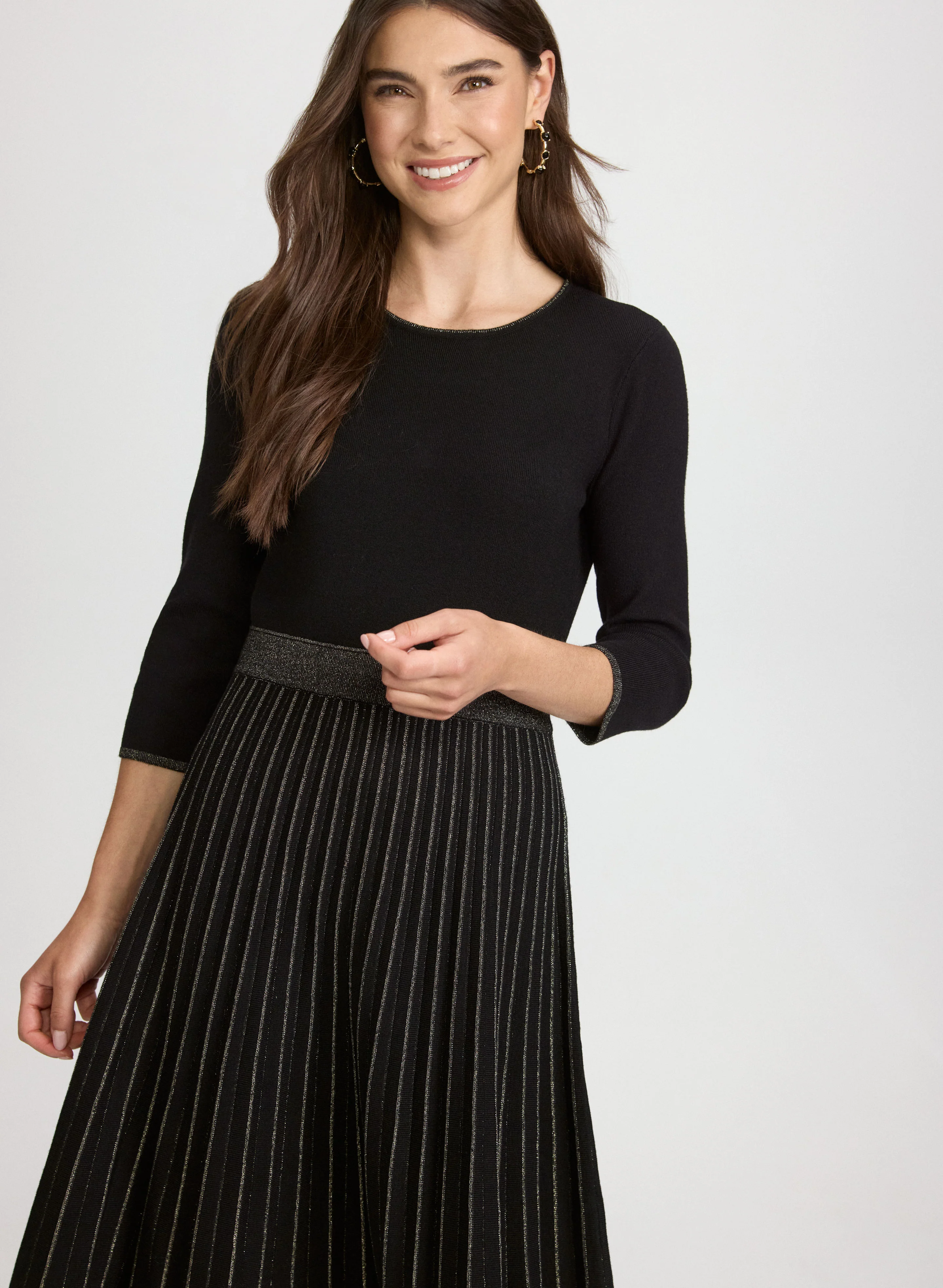 Pleated Metallic Dress - Image 4