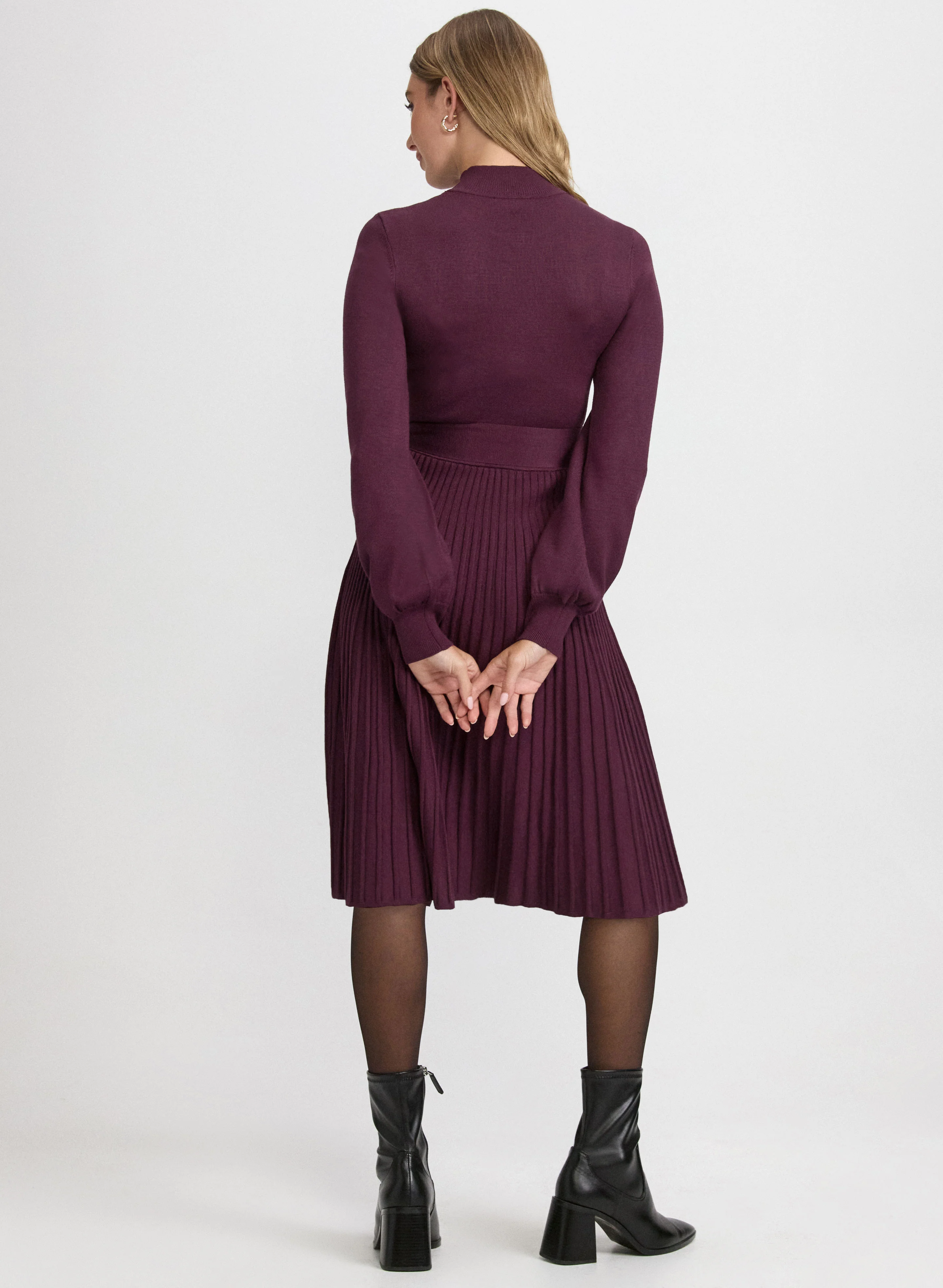 Pleated Sweater Dress - Image 4