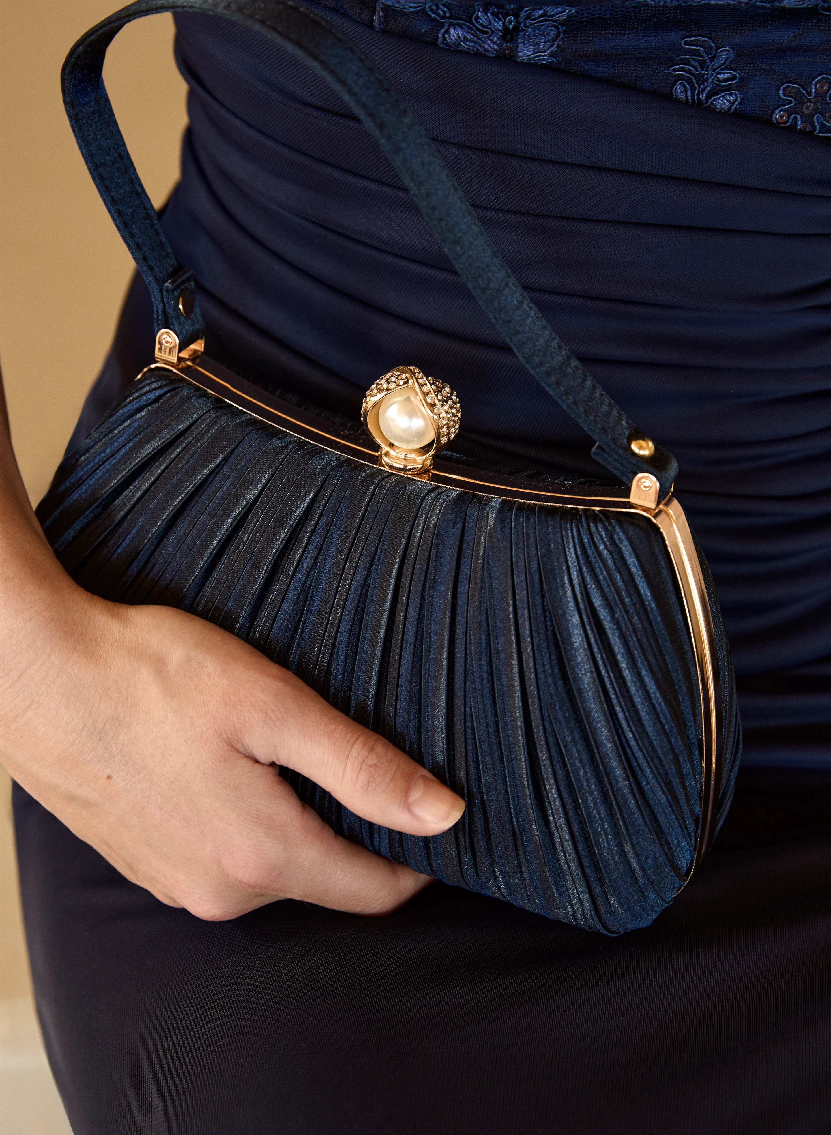 Pleated Velvet Clutch - Image 2