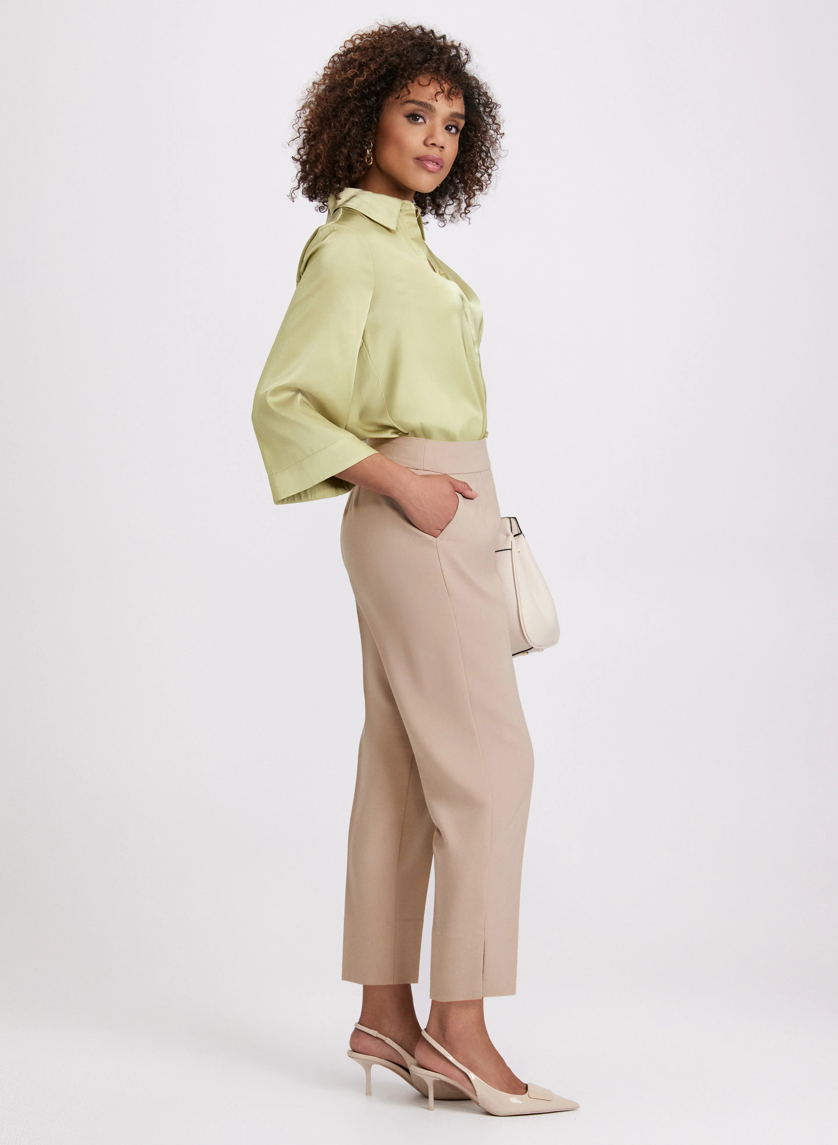 Pleated Slim-Leg Pants - Image 3