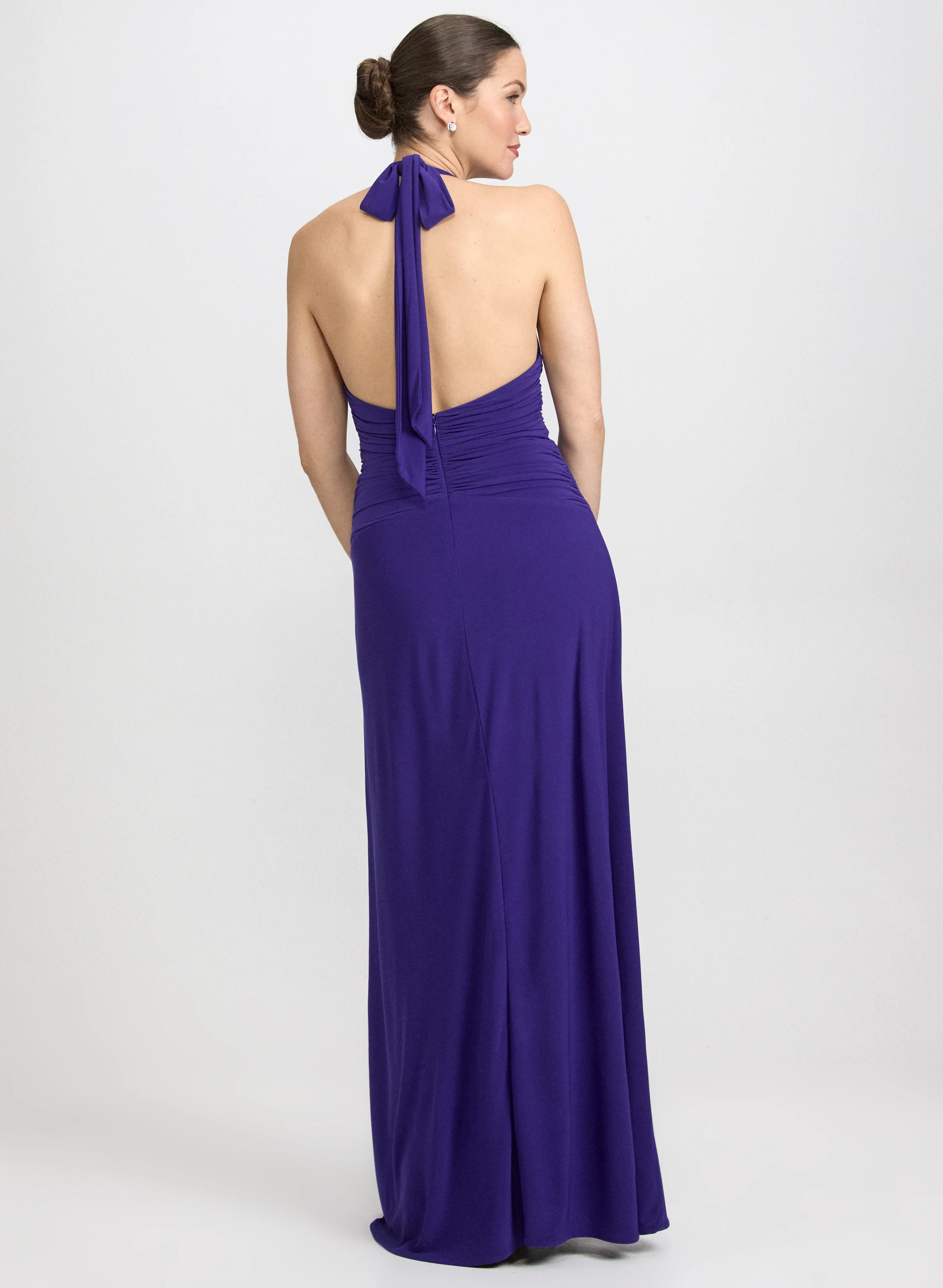 Plunging Halter Neck Dress - Image 4