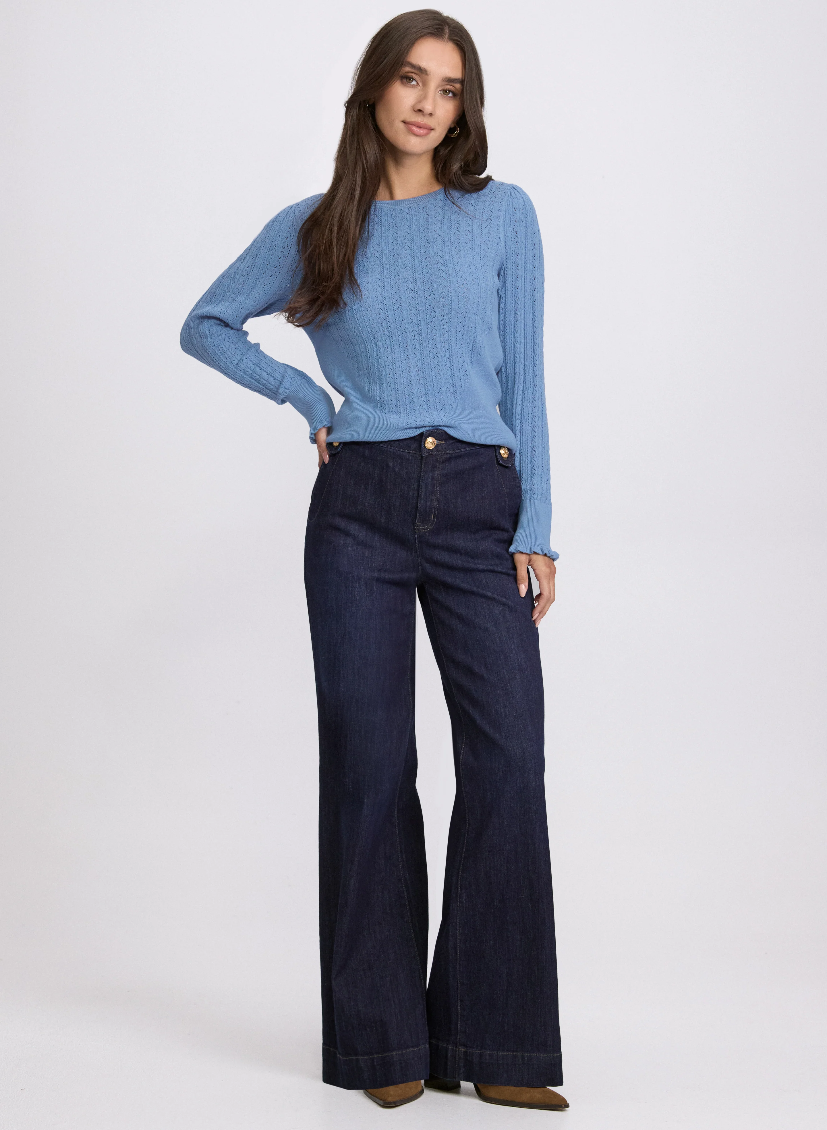 Pointelle Knit Sweater - Image 3