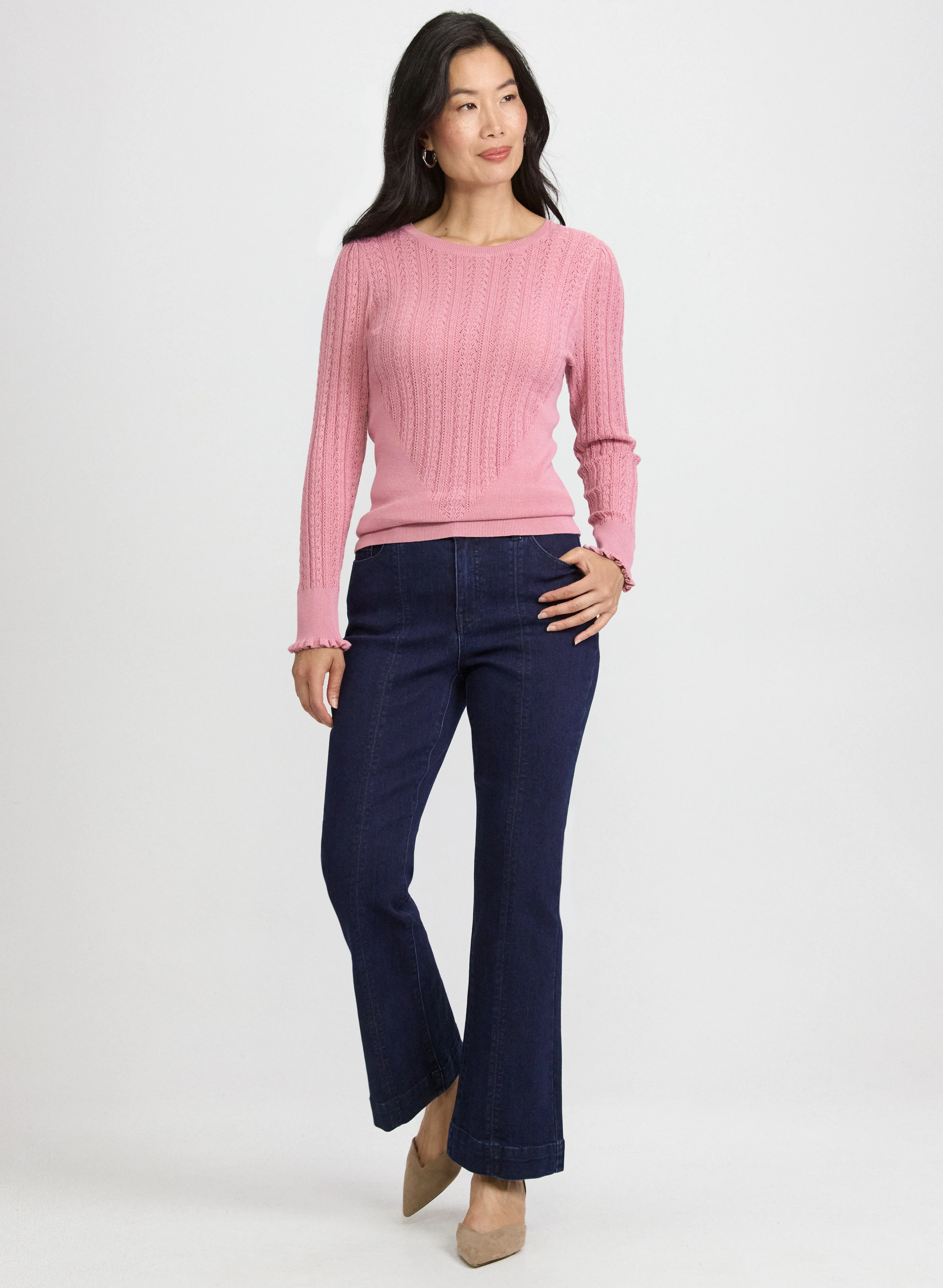 Pointelle Knit Sweater - Image 3