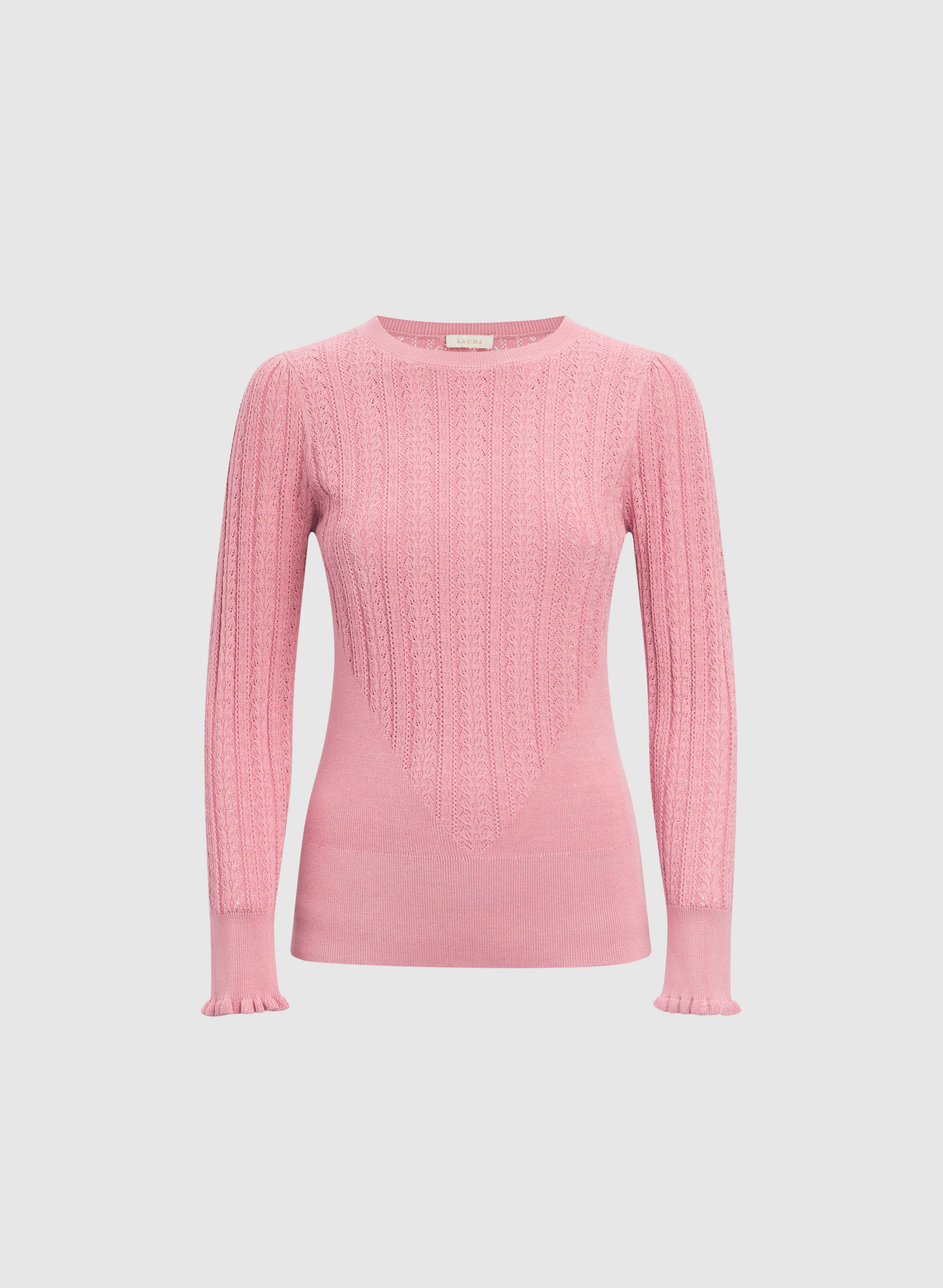 Pointelle Knit Sweater - Image 6