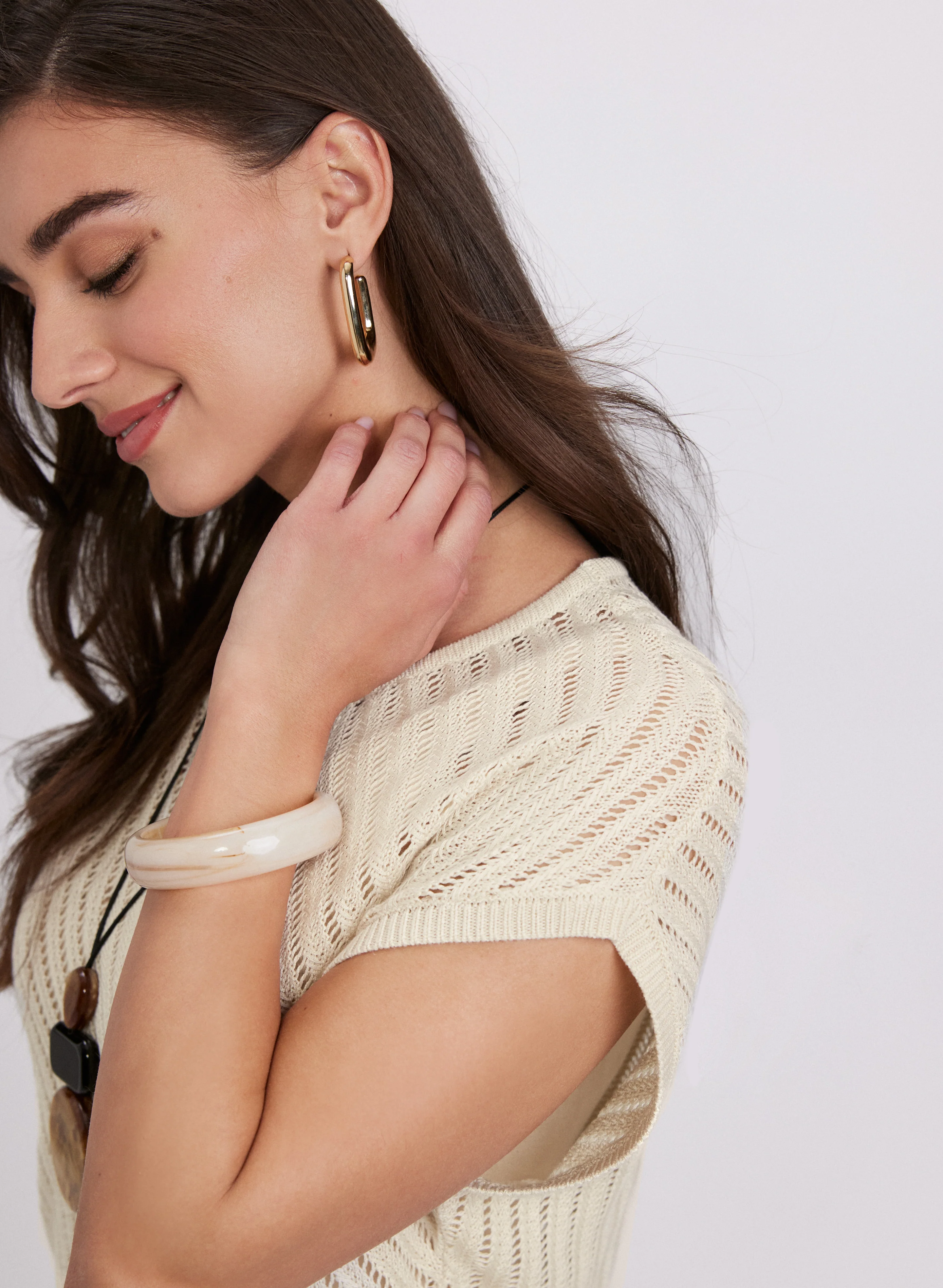 Pointelle Stitch Sweater - Image 2