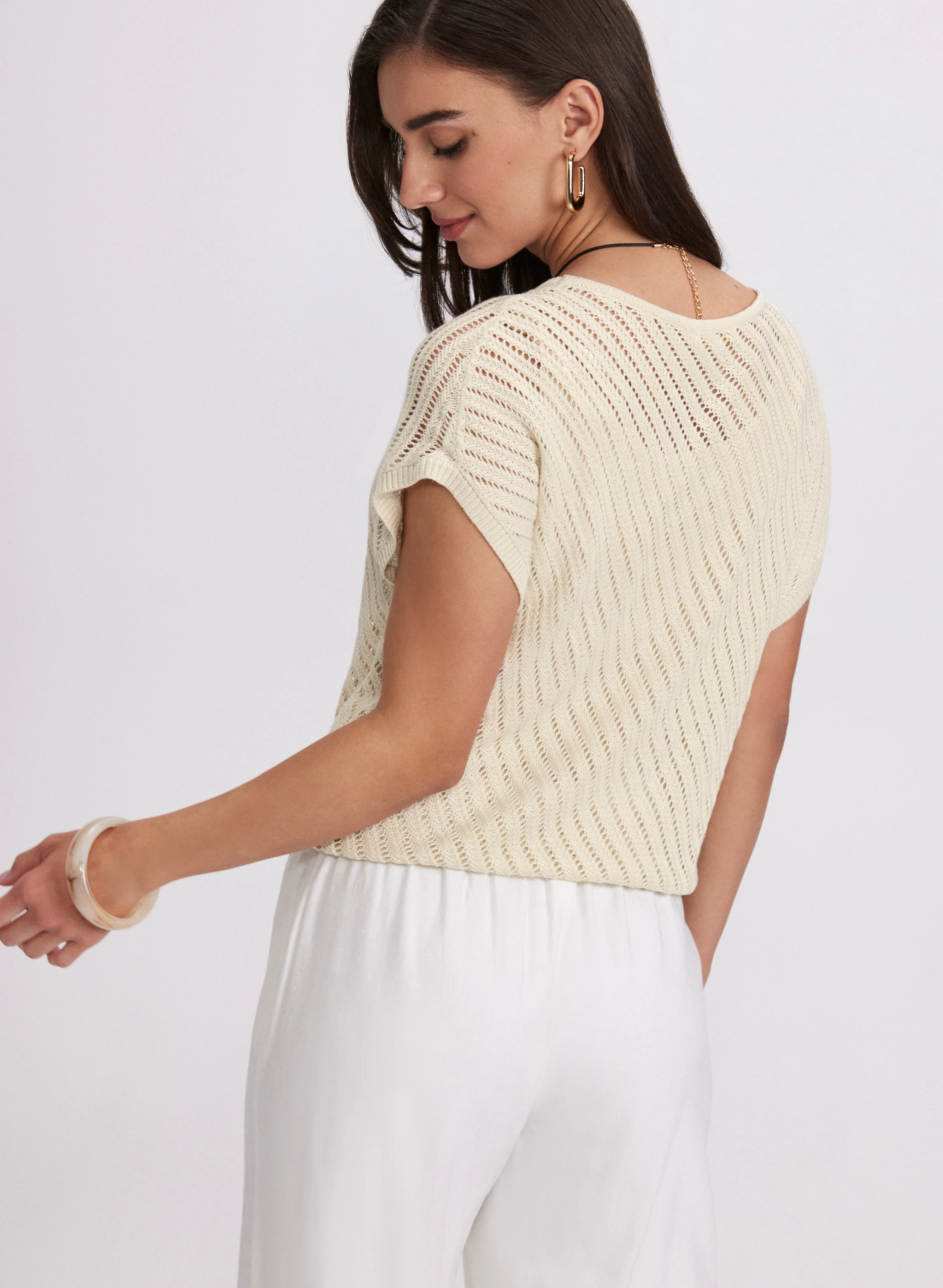 Pointelle Stitch Sweater - Image 4