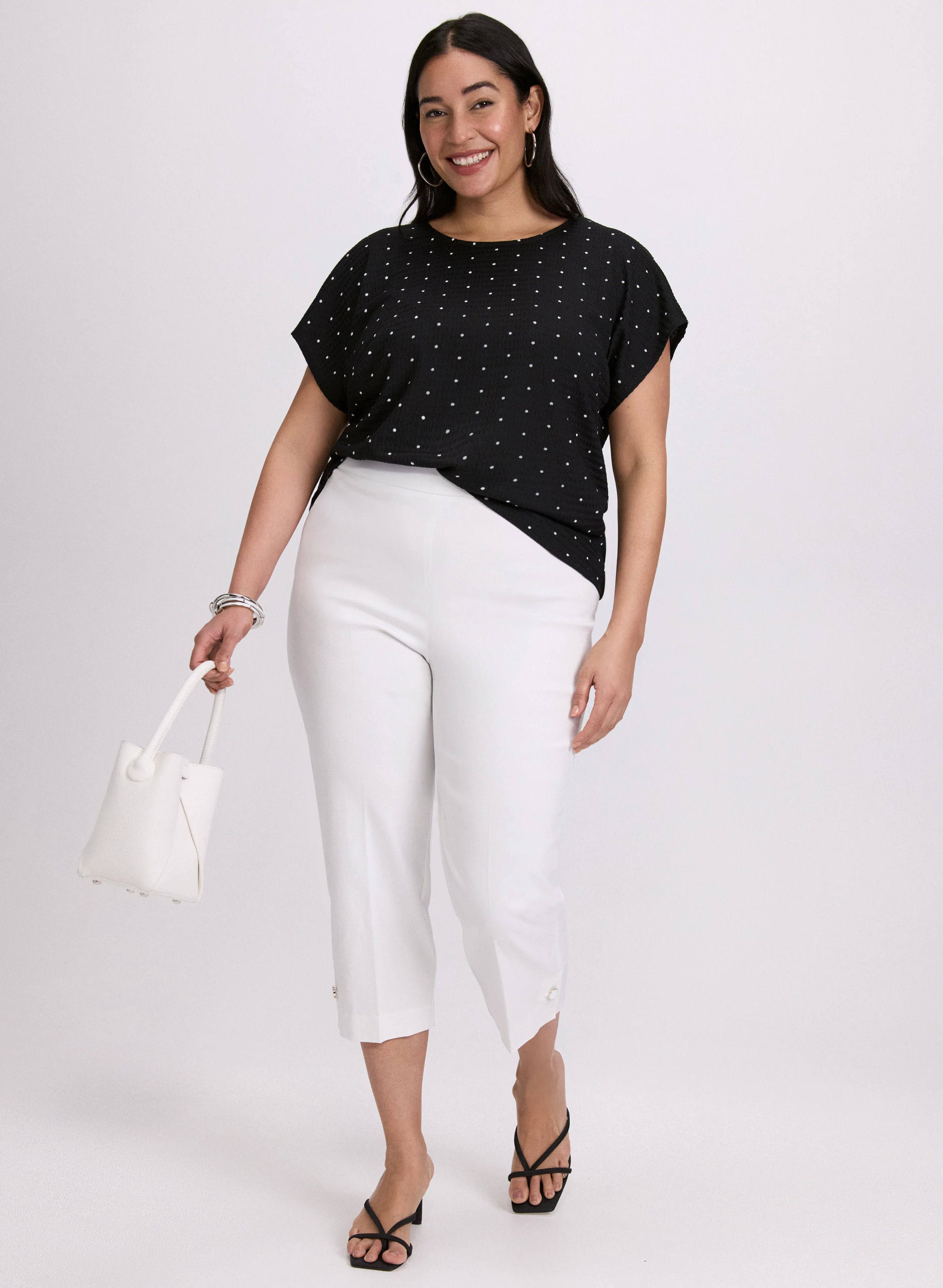 Polka Dot Bubble Knit Top - Image 3