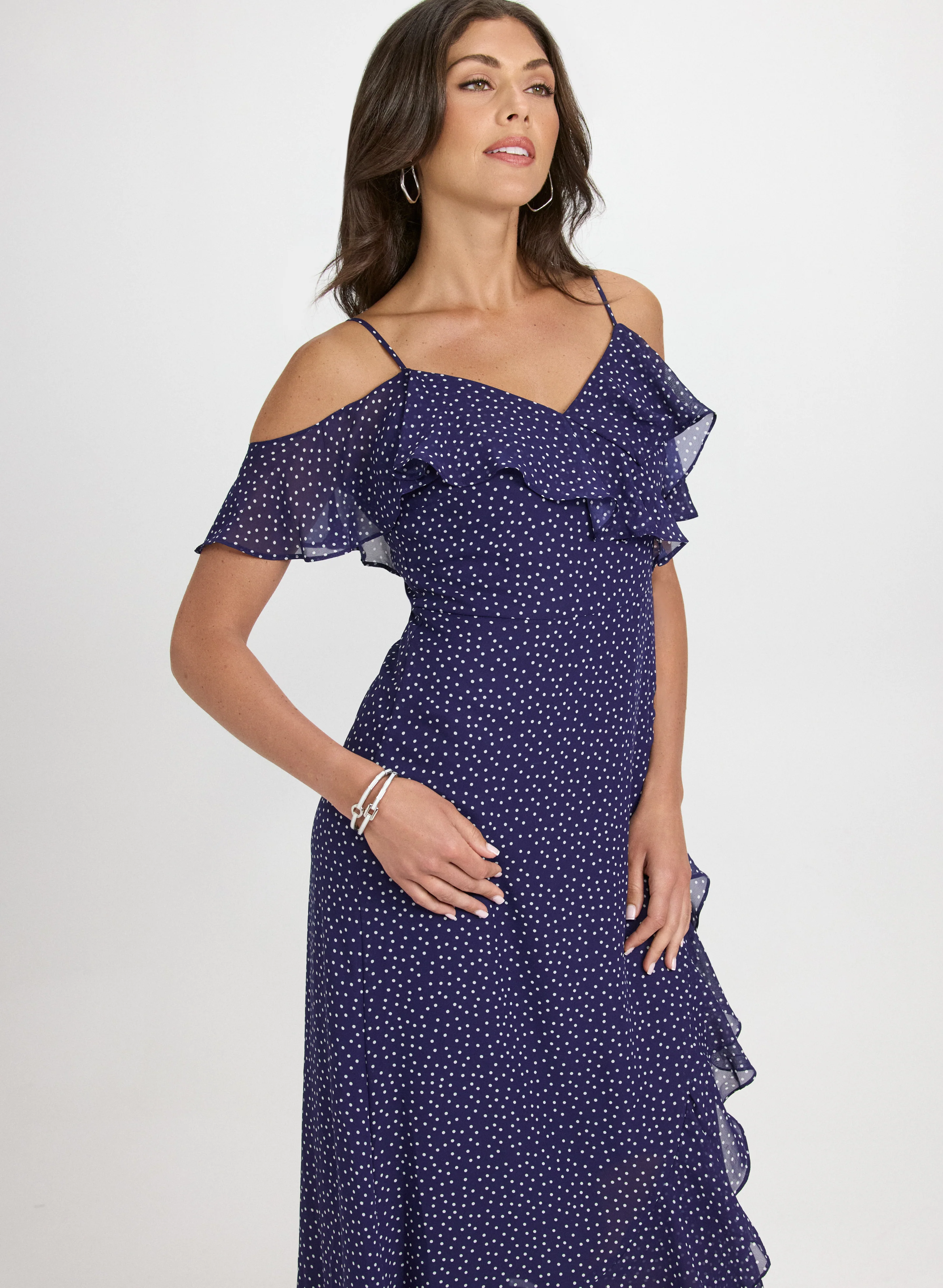 Polka Dot Chiffon Dress - Image 5