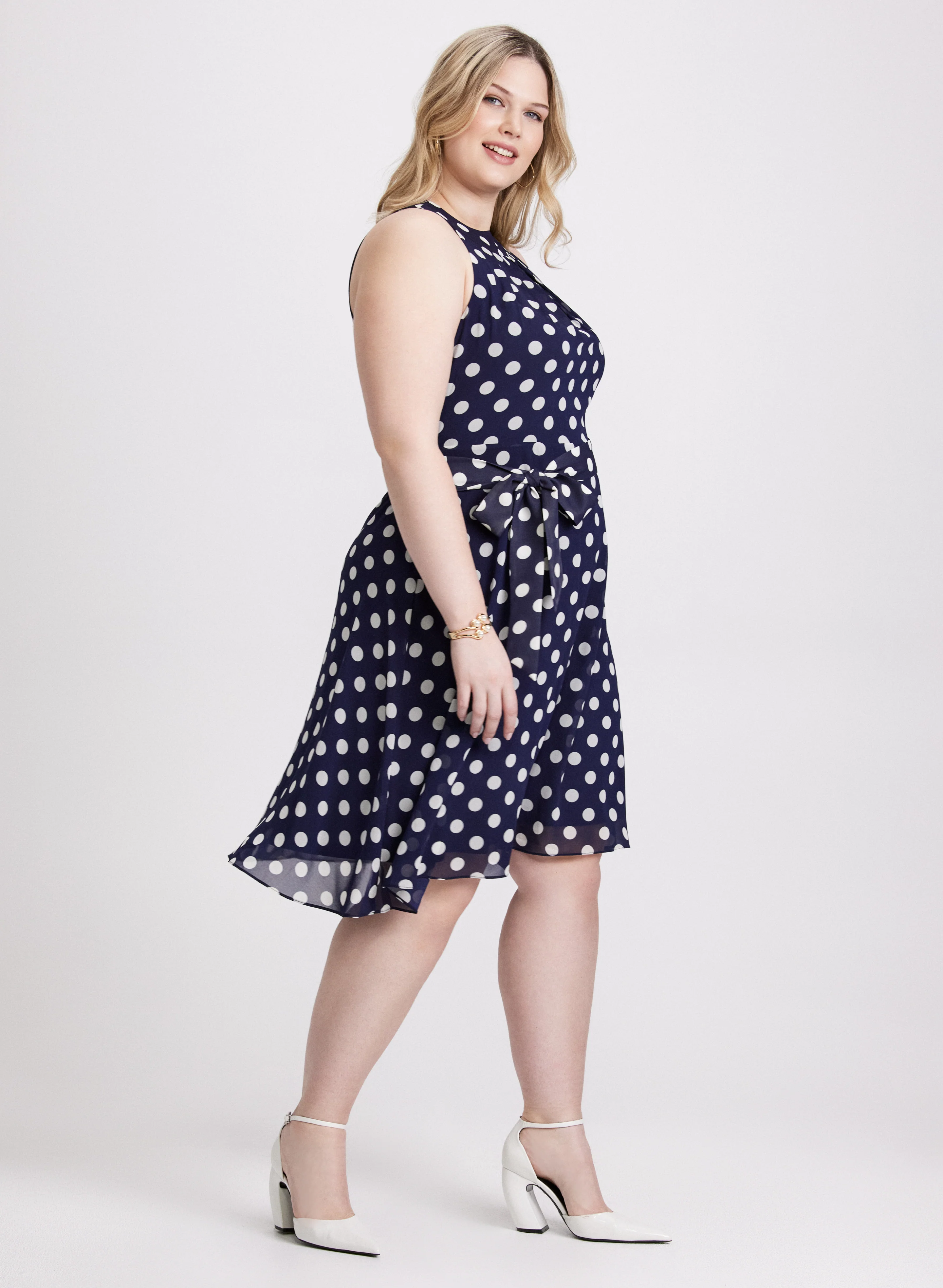 Polka Dot Chiffon Dress - Image 2