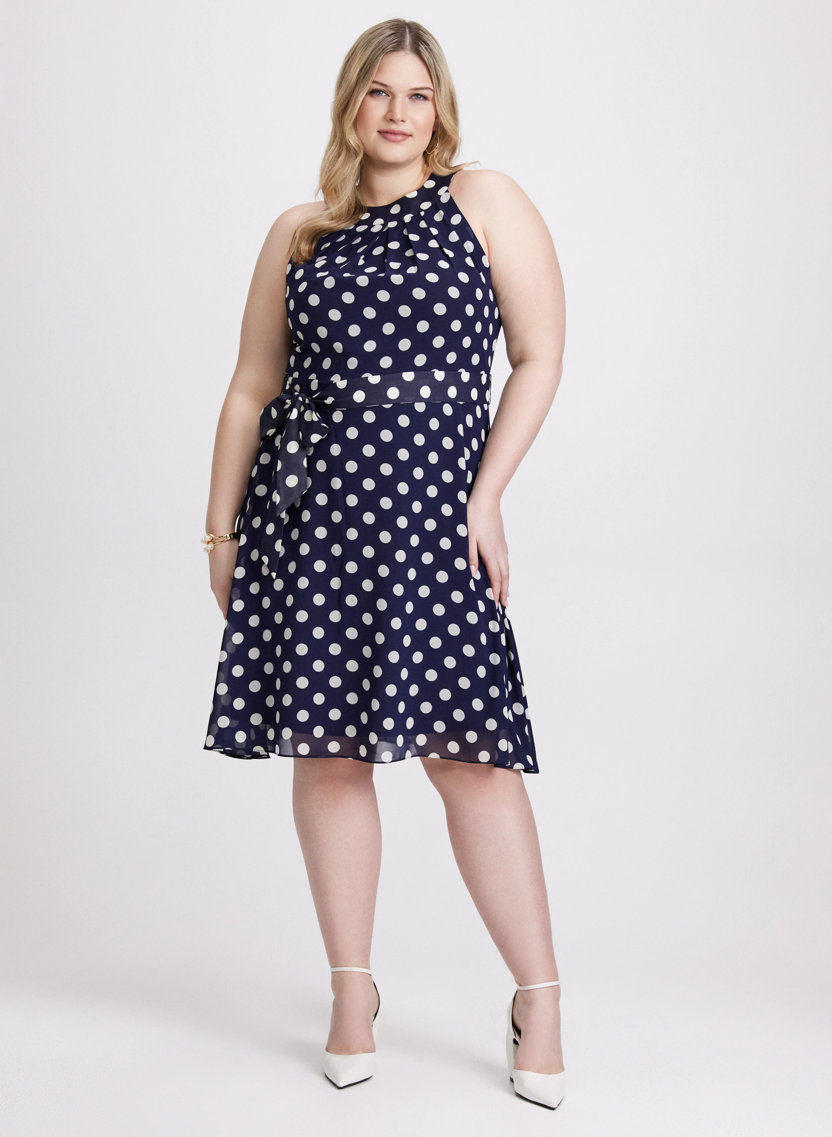 Polka Dot Chiffon Dress - Image 3
