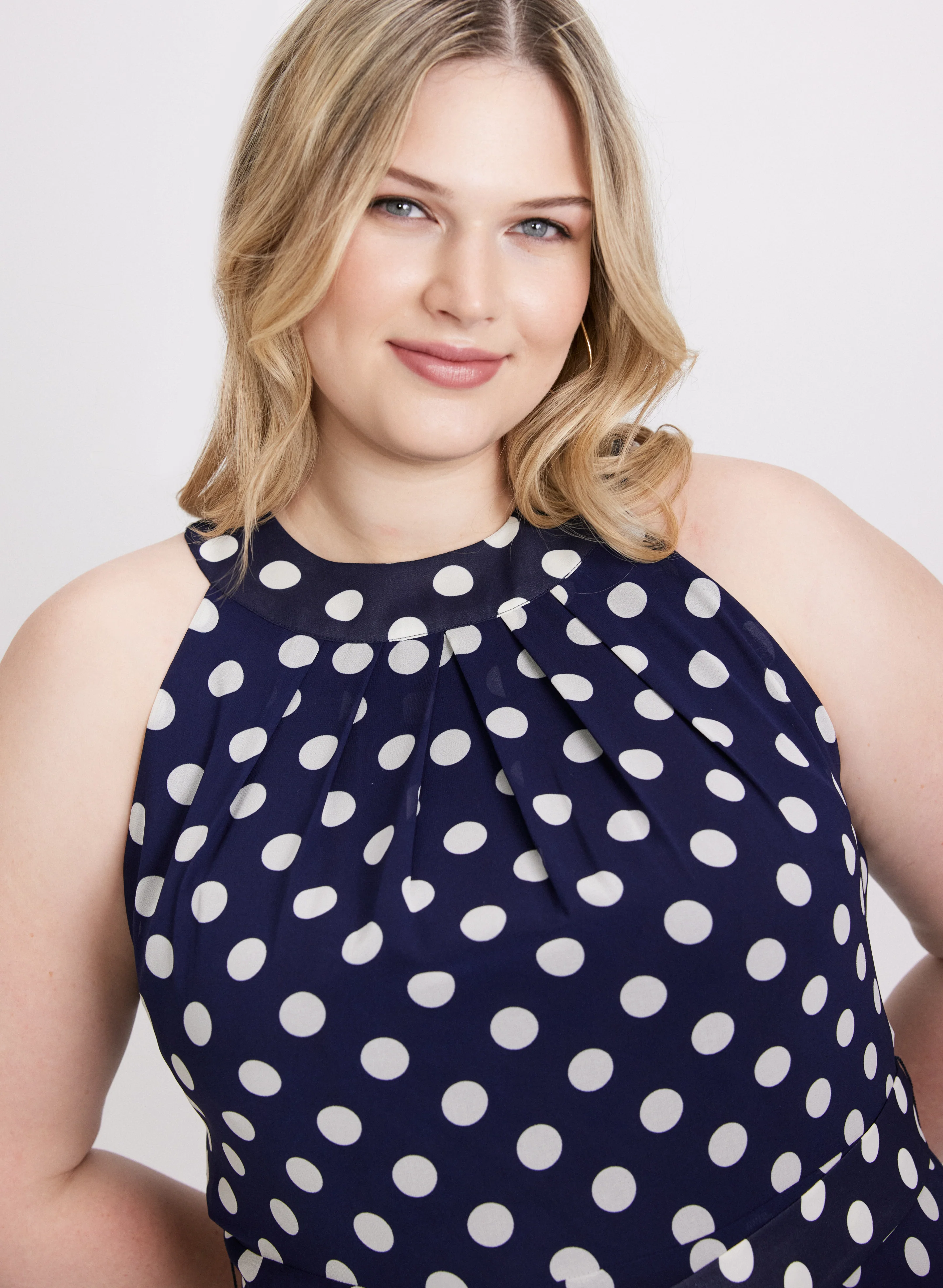 Polka Dot Chiffon Dress - Image 5