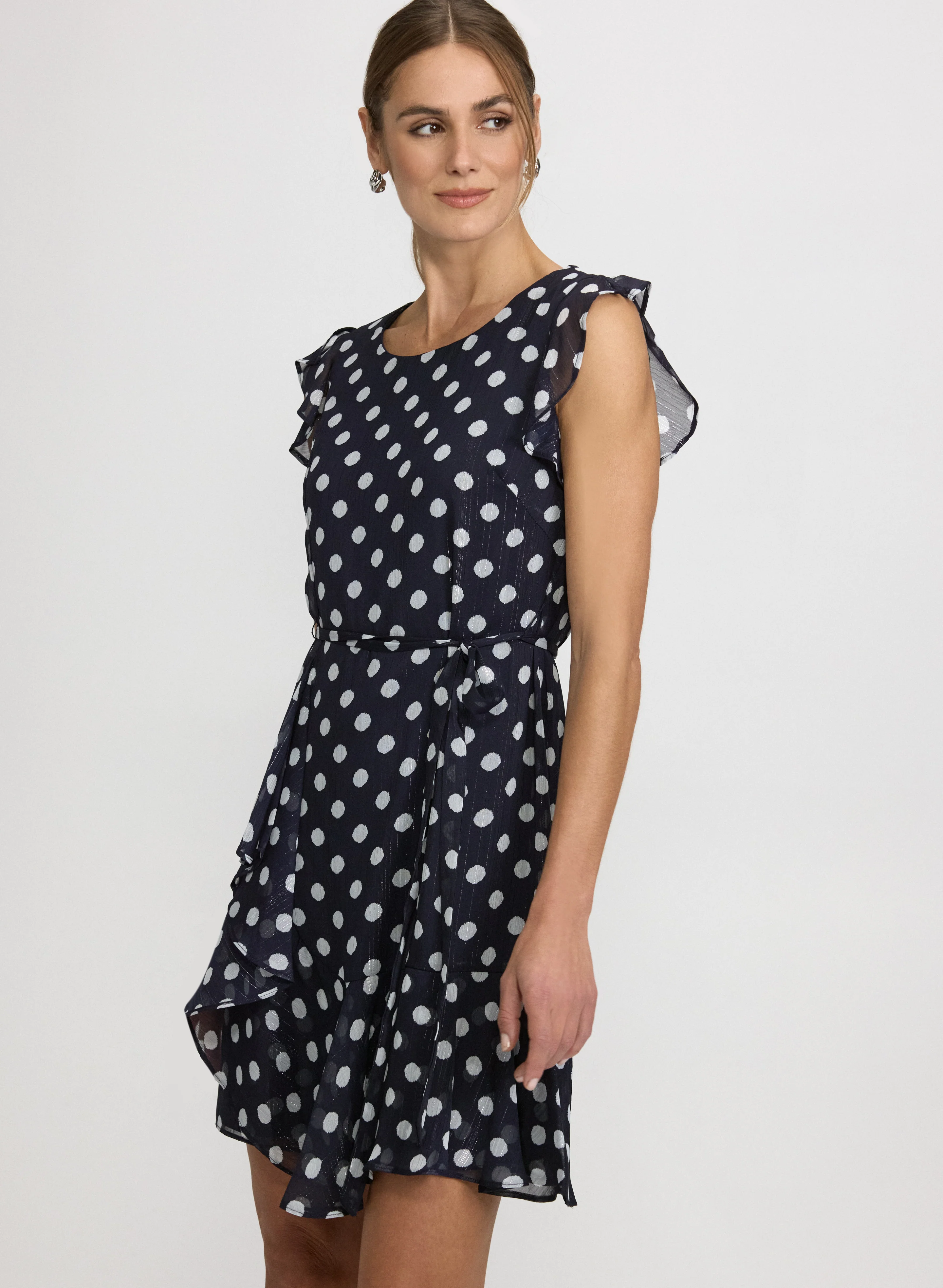 Polka Dot Chiffon Dress