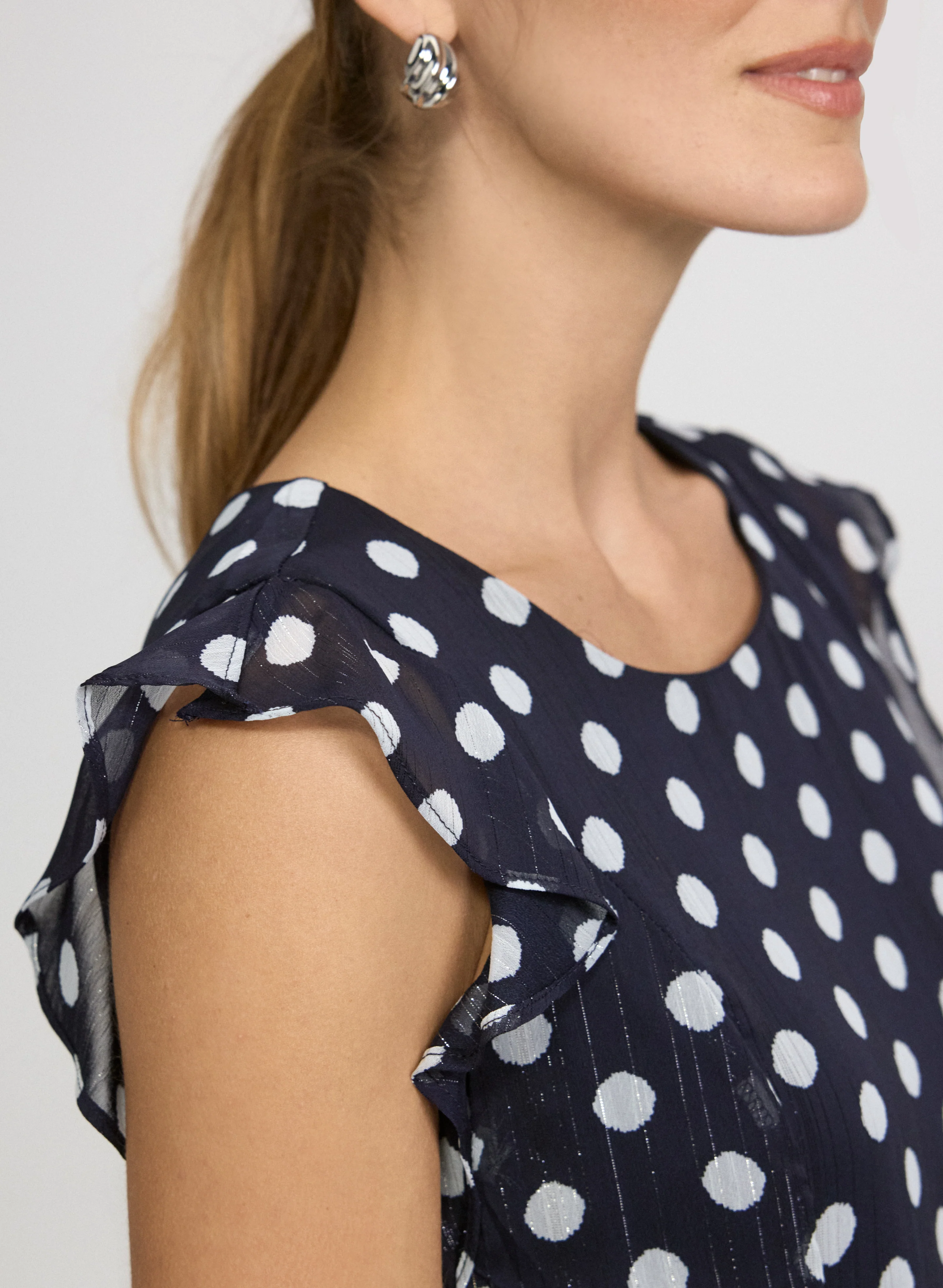 Polka Dot Chiffon Dress - Image 2