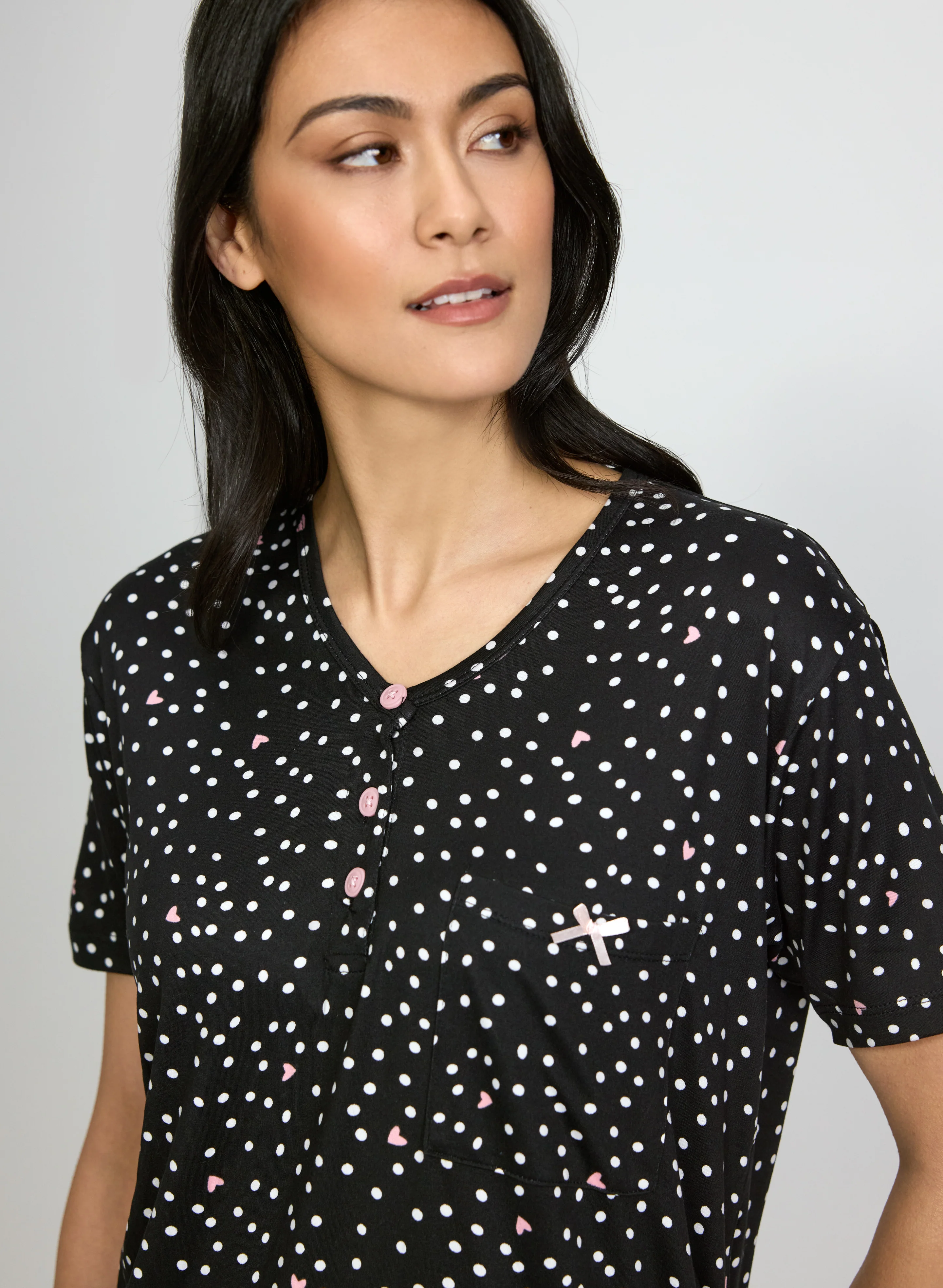 Polka Dot Print Nightgown - Image 5