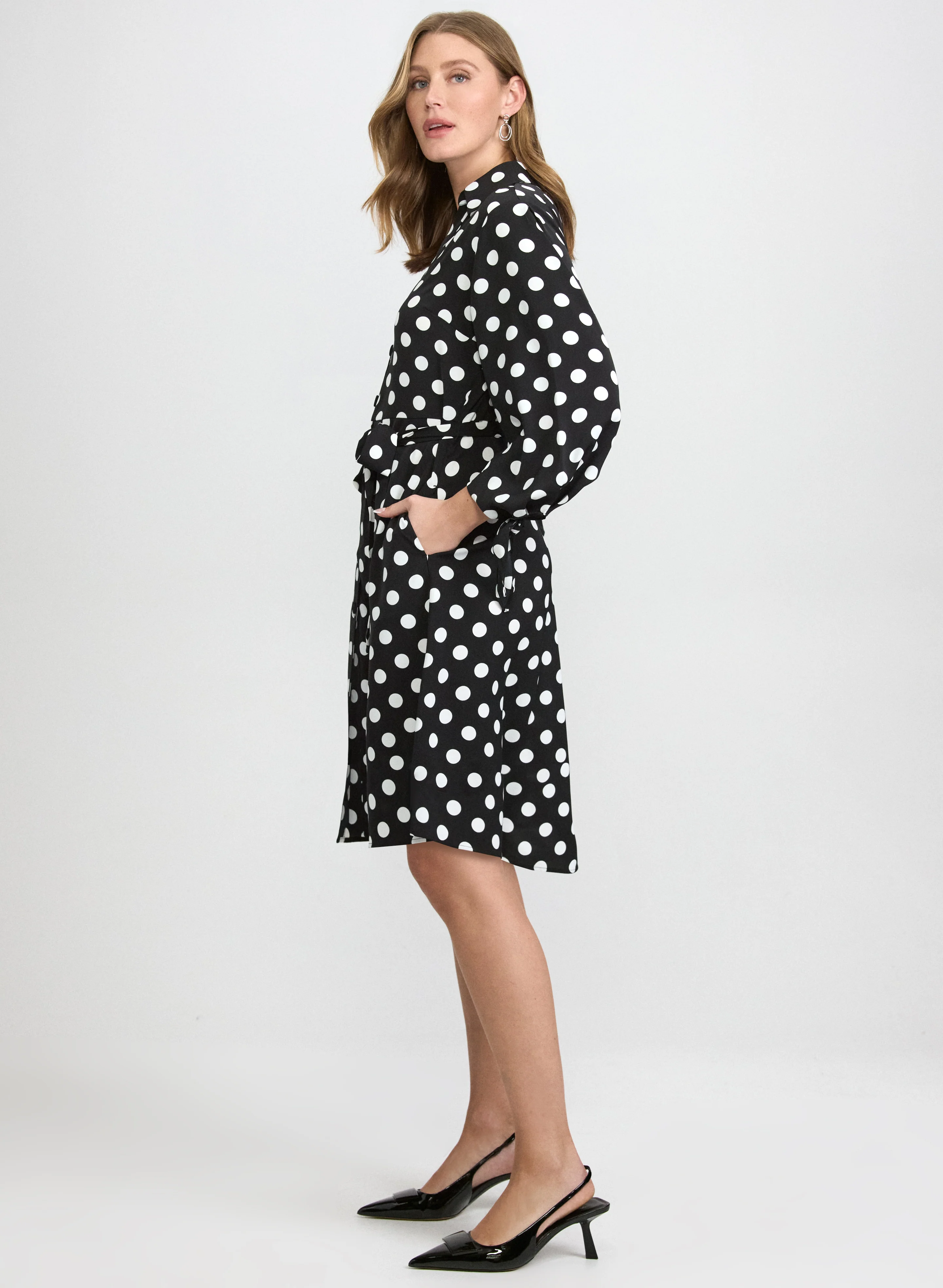 Polka Dot Shirt Dress - Image 3