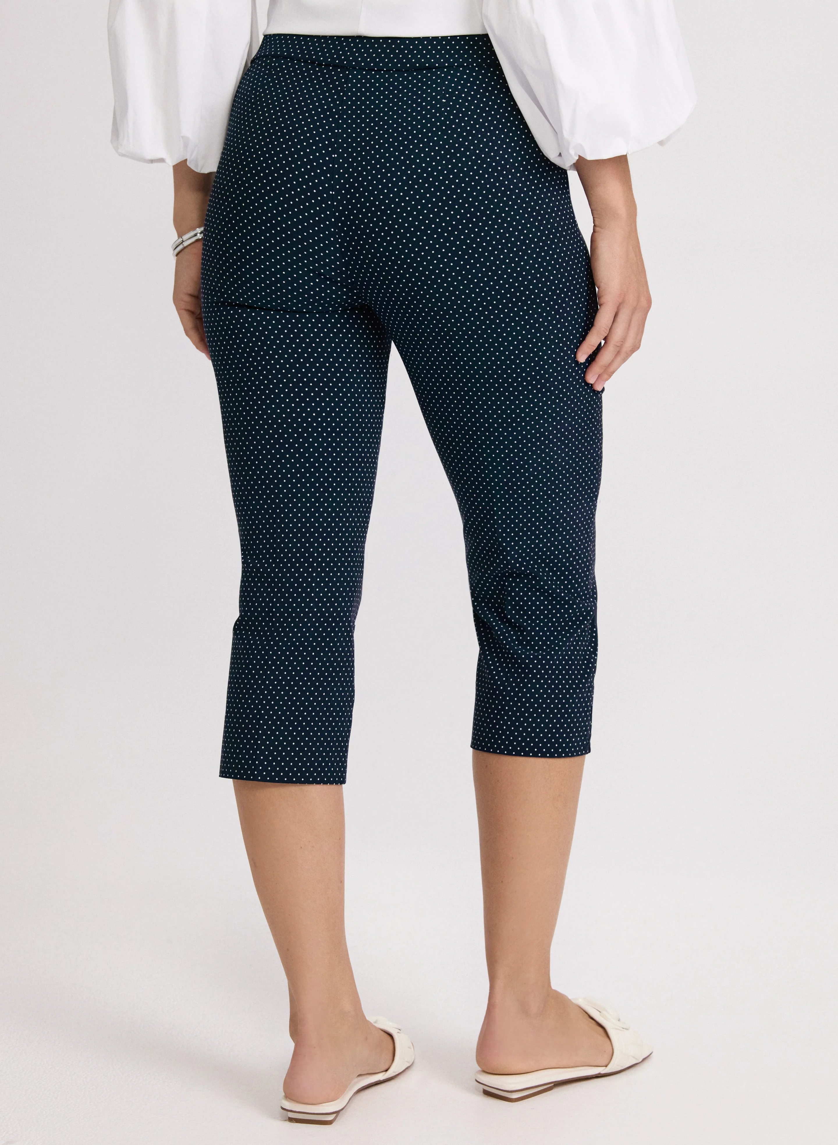 Polka Dot Slim-Leg Capris - Image 2