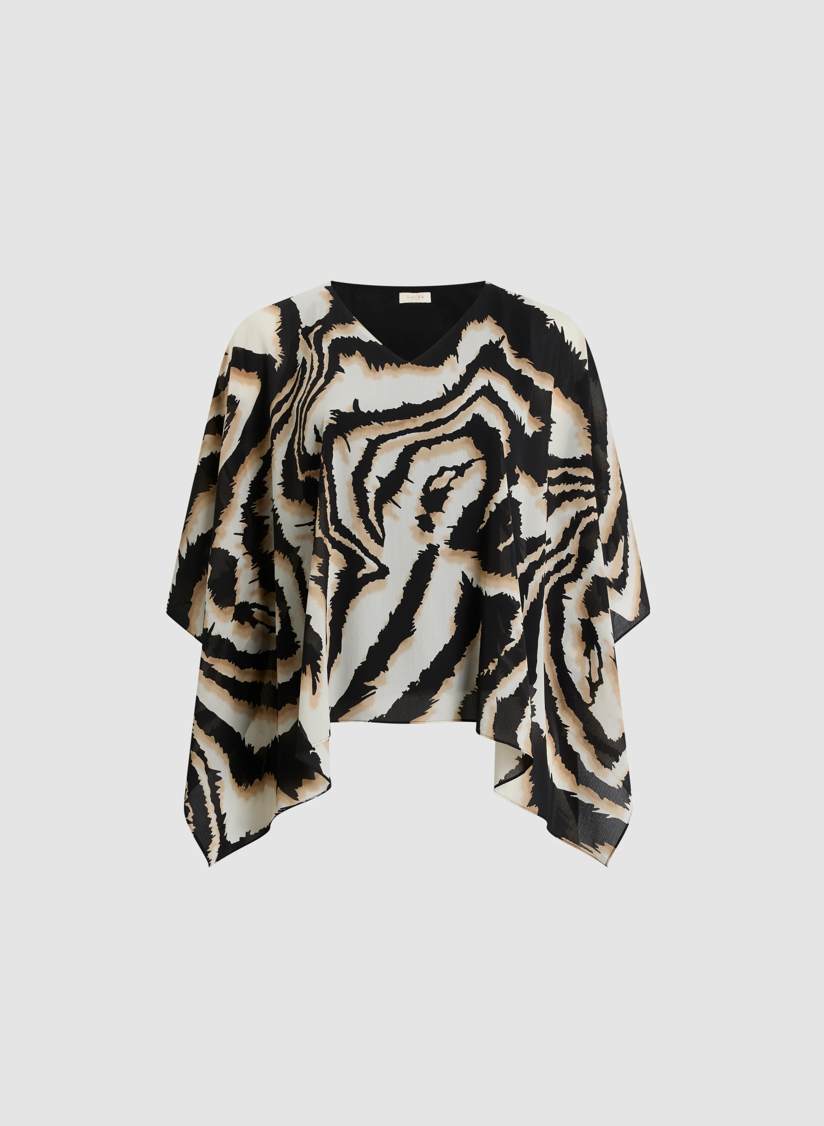 Poncho-Style Animal Print Blouse - Image 6