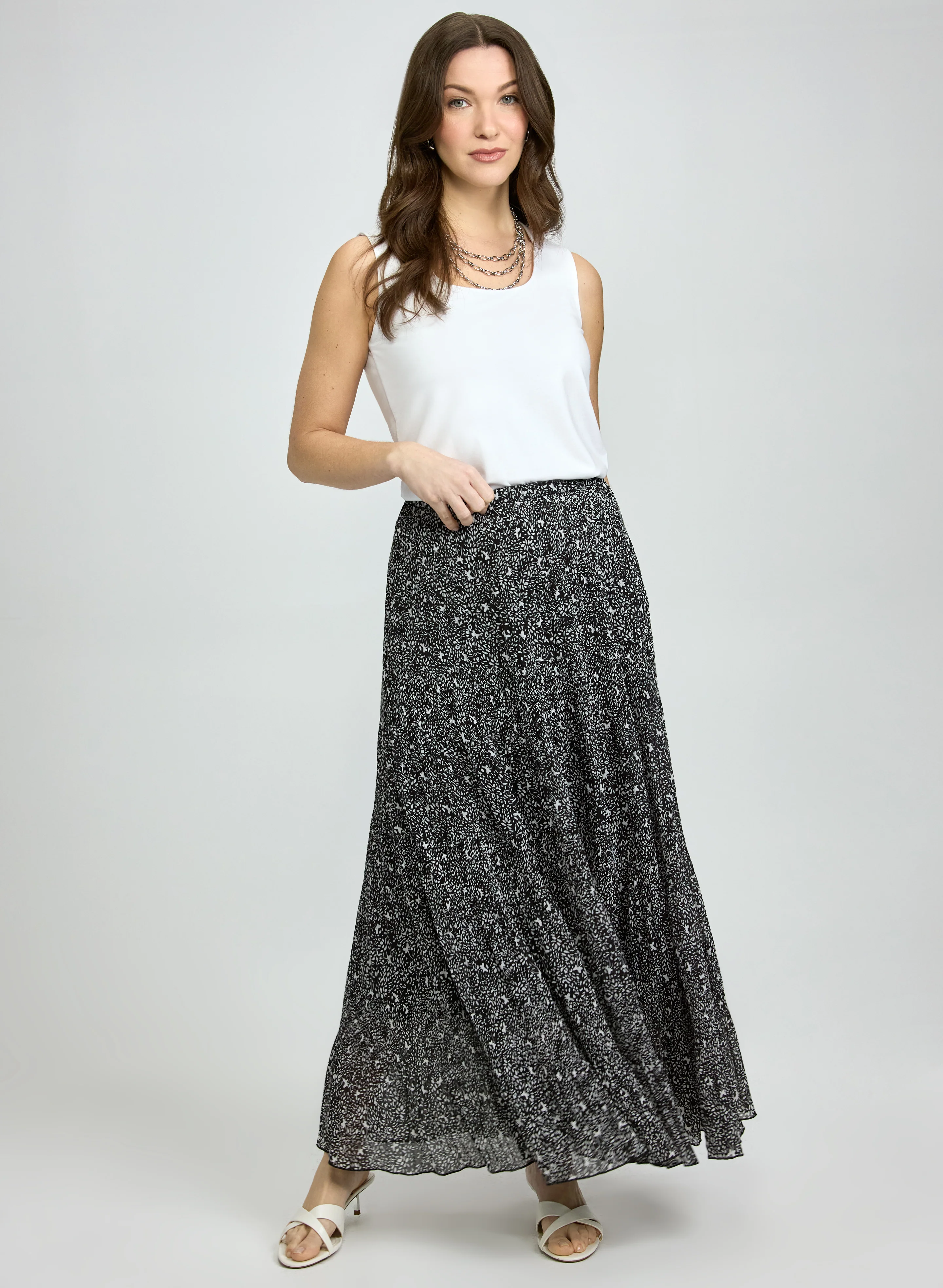 Printed Chiffon Maxi Skirt - Image 4