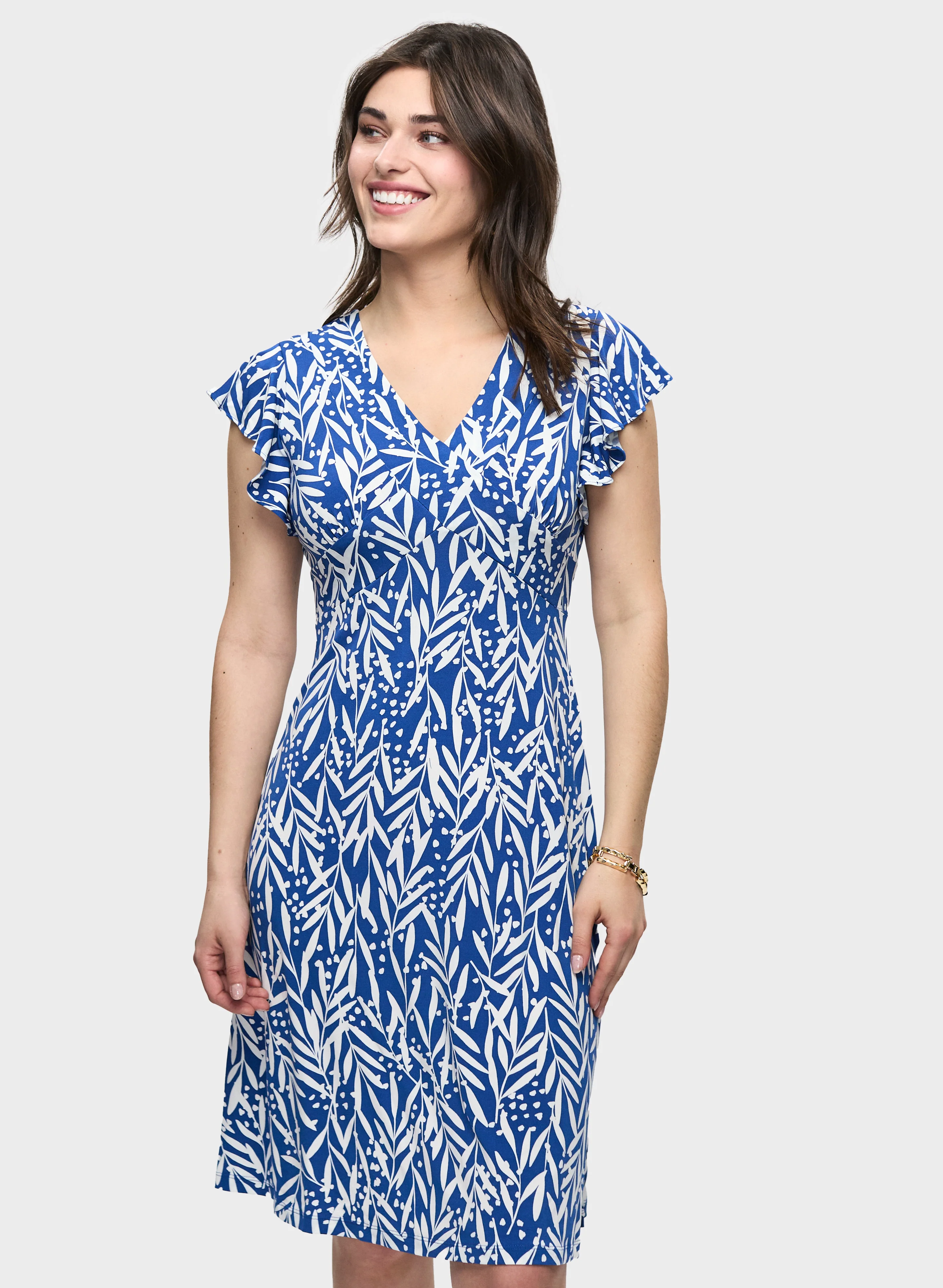 Printed V-Neck Jersey Dress - Image 4