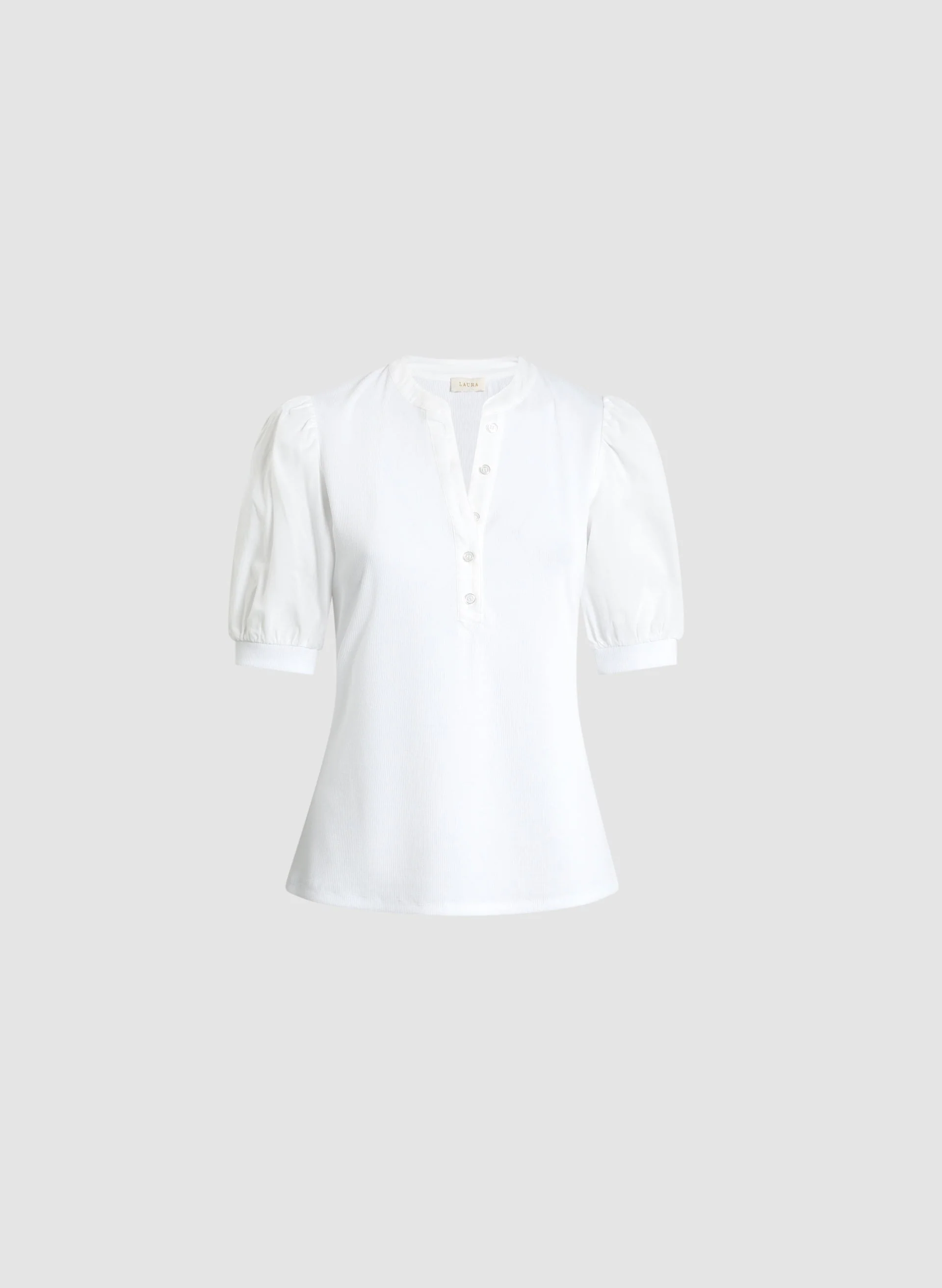 Puff-Sleeve V-Neck T-Shirt - Image 6