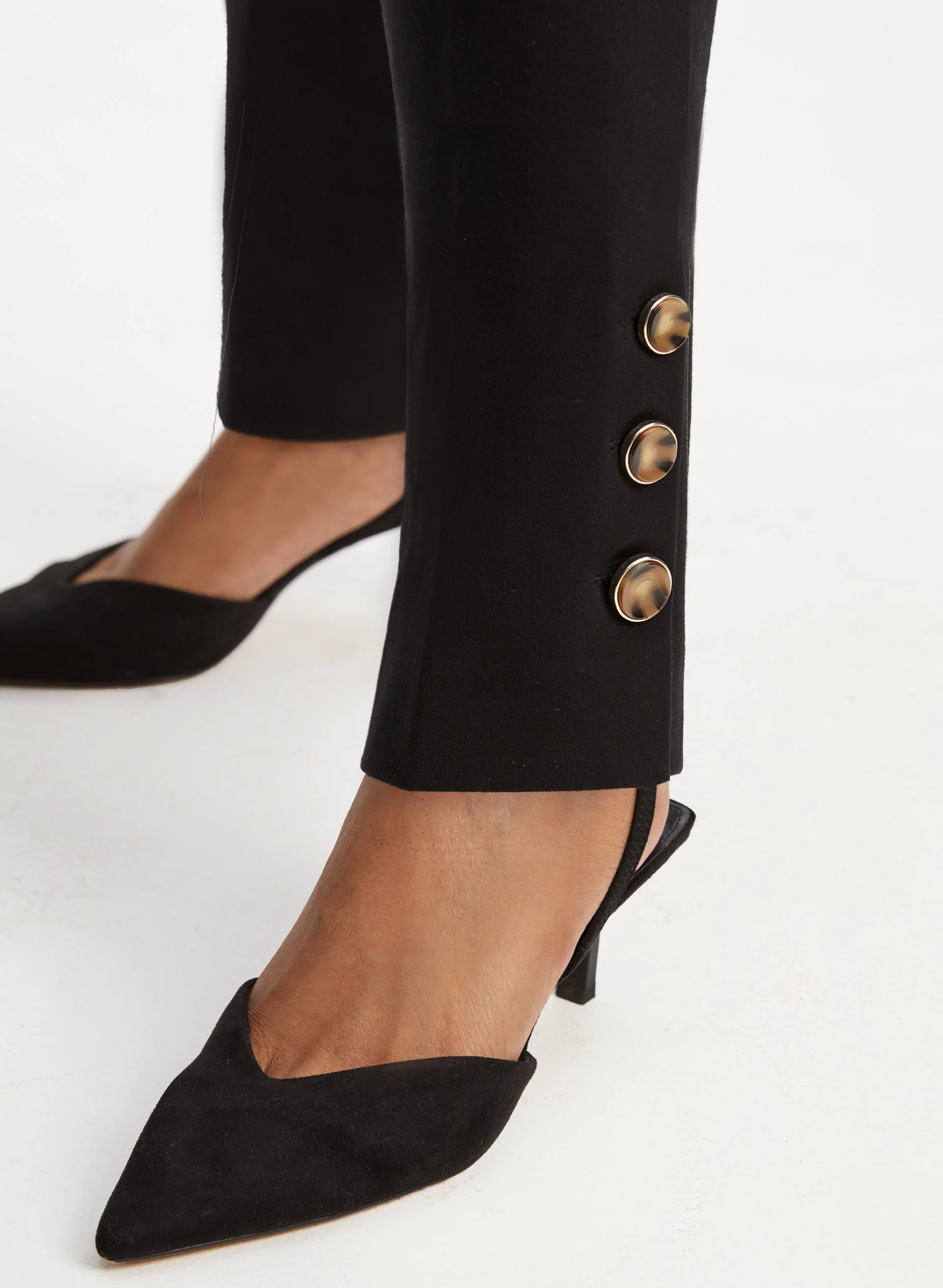 Pull-On Button Detail Pants - Image 4