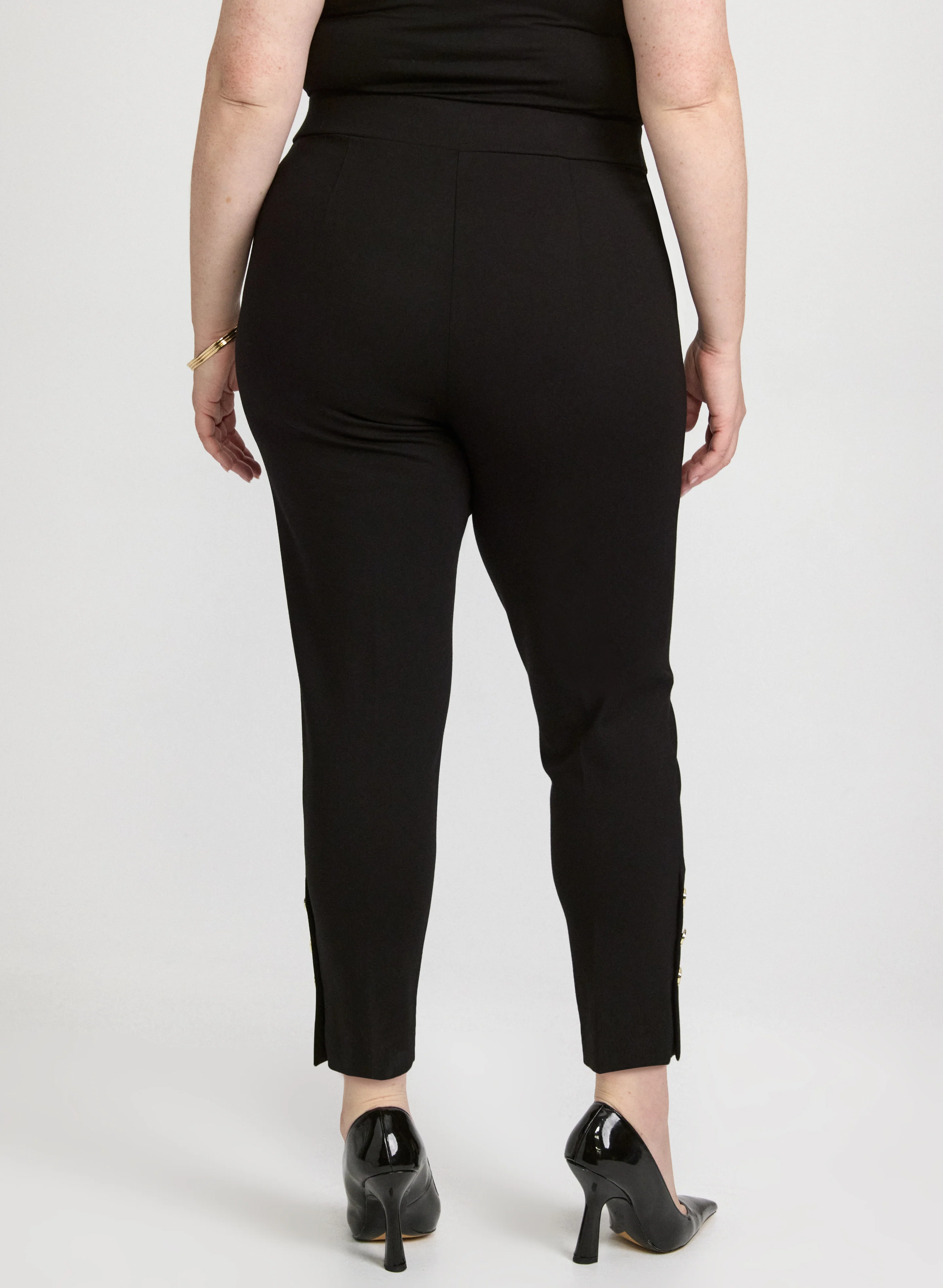 Sofia Button Detail Slim-Leg Pants - Regular - Image 4