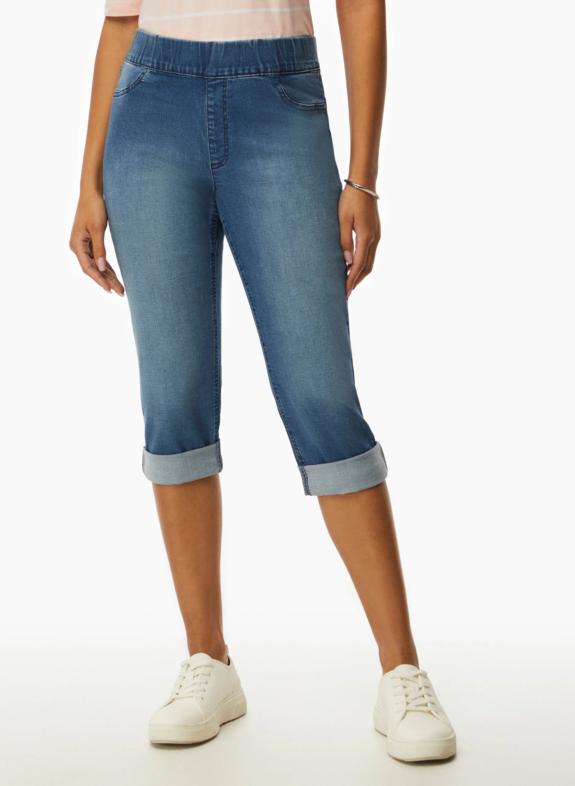 Pull-On Denim Capris