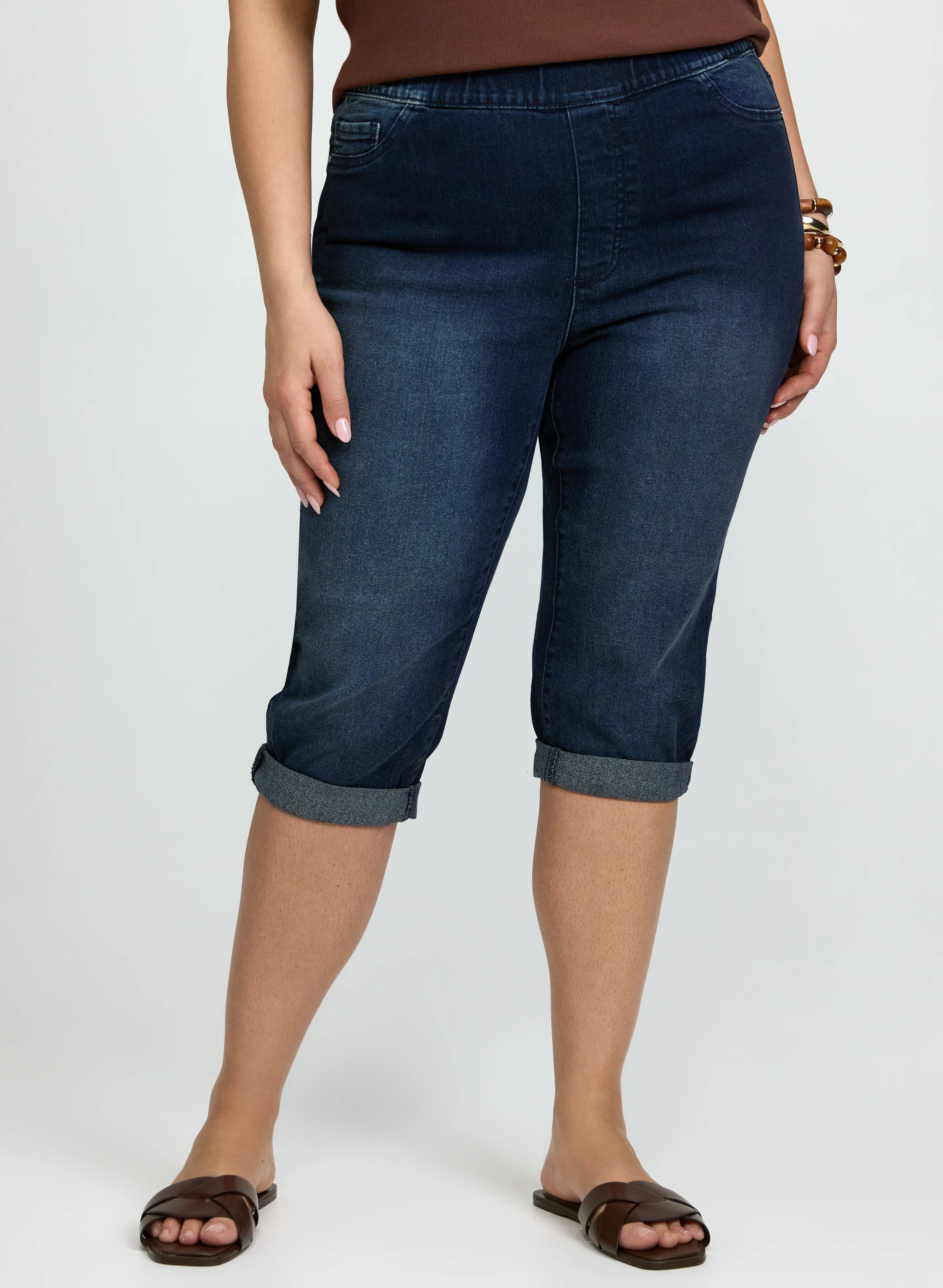 Pull-On Denim Capris