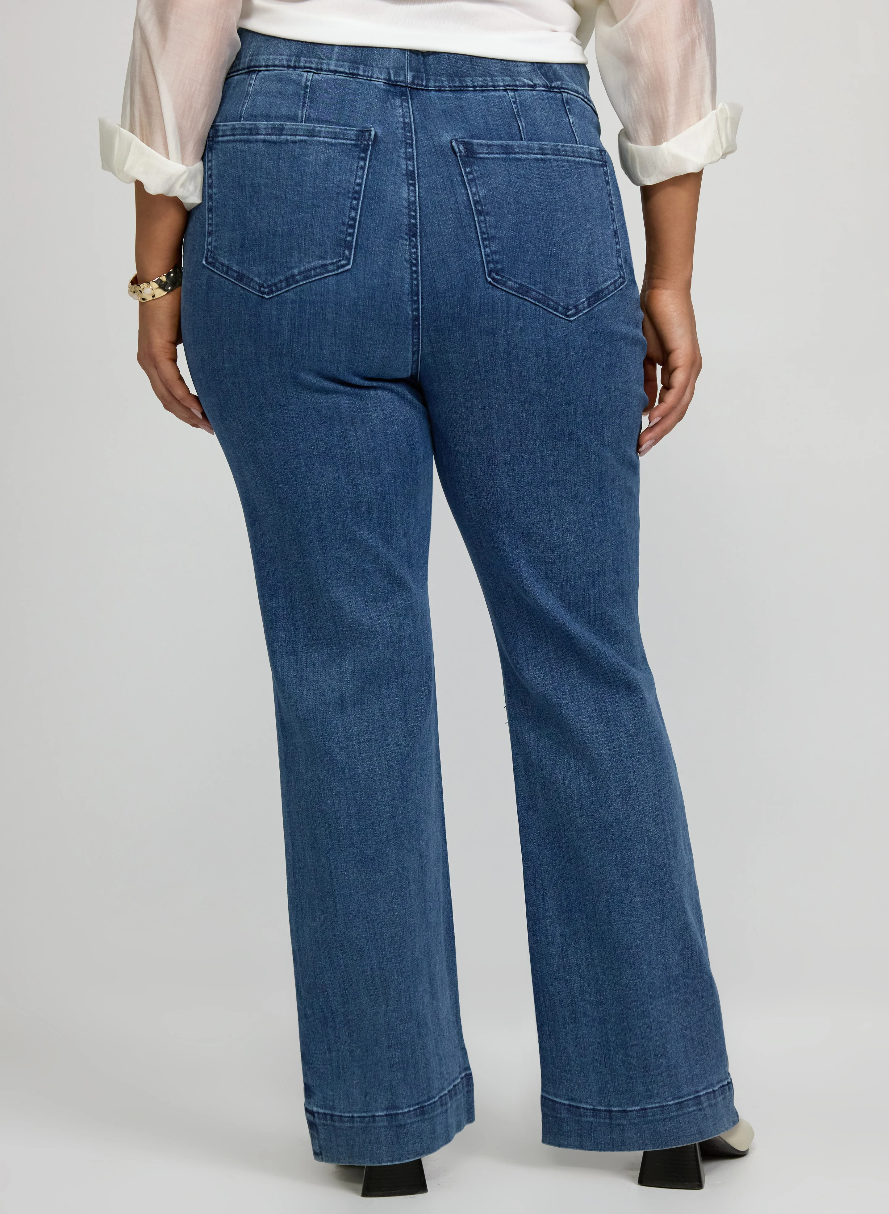 Pull-On Flare-Leg Jeans - Image 2