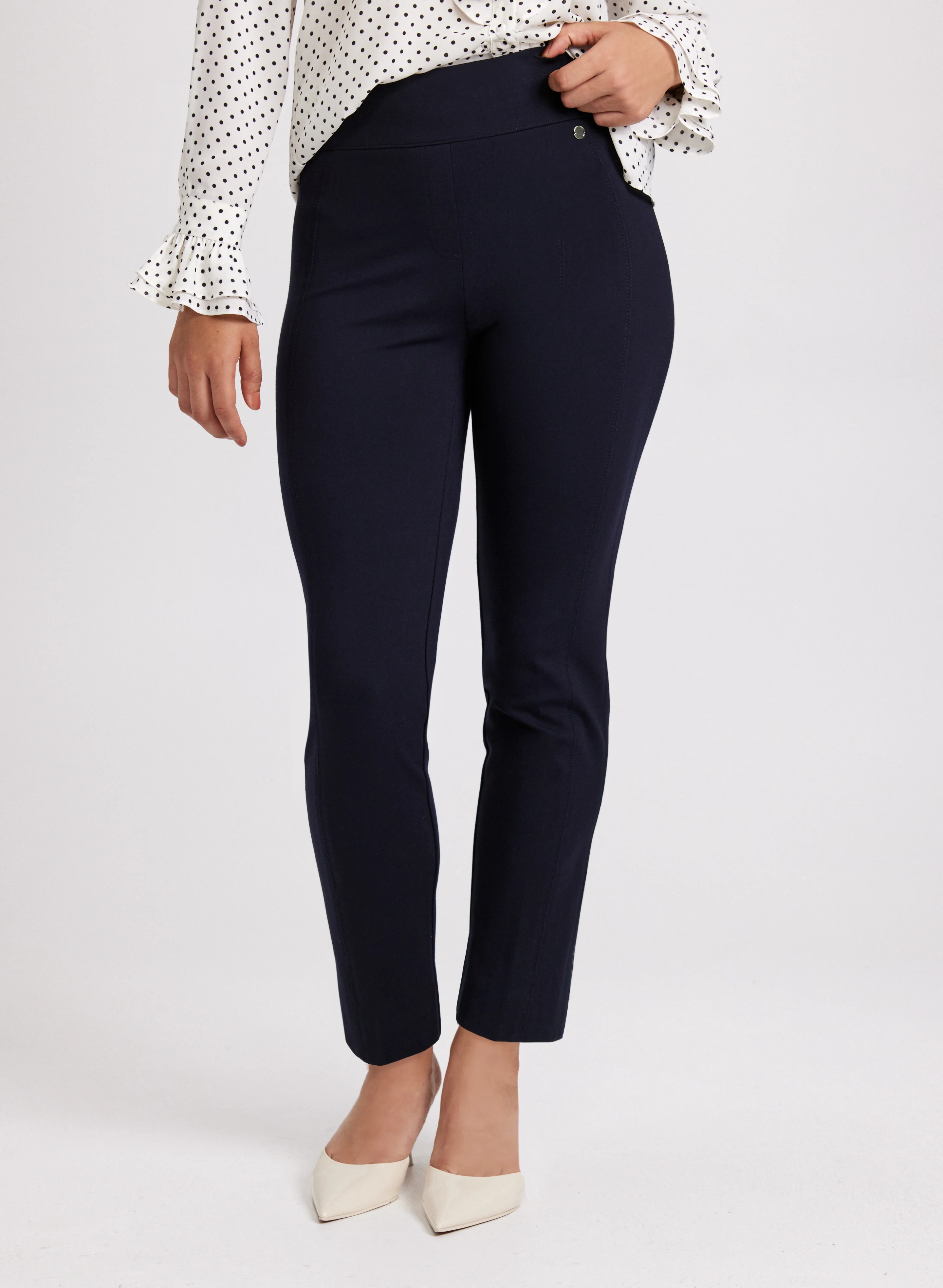 Sofia Pull-On Slim-Leg Pants - Regular
