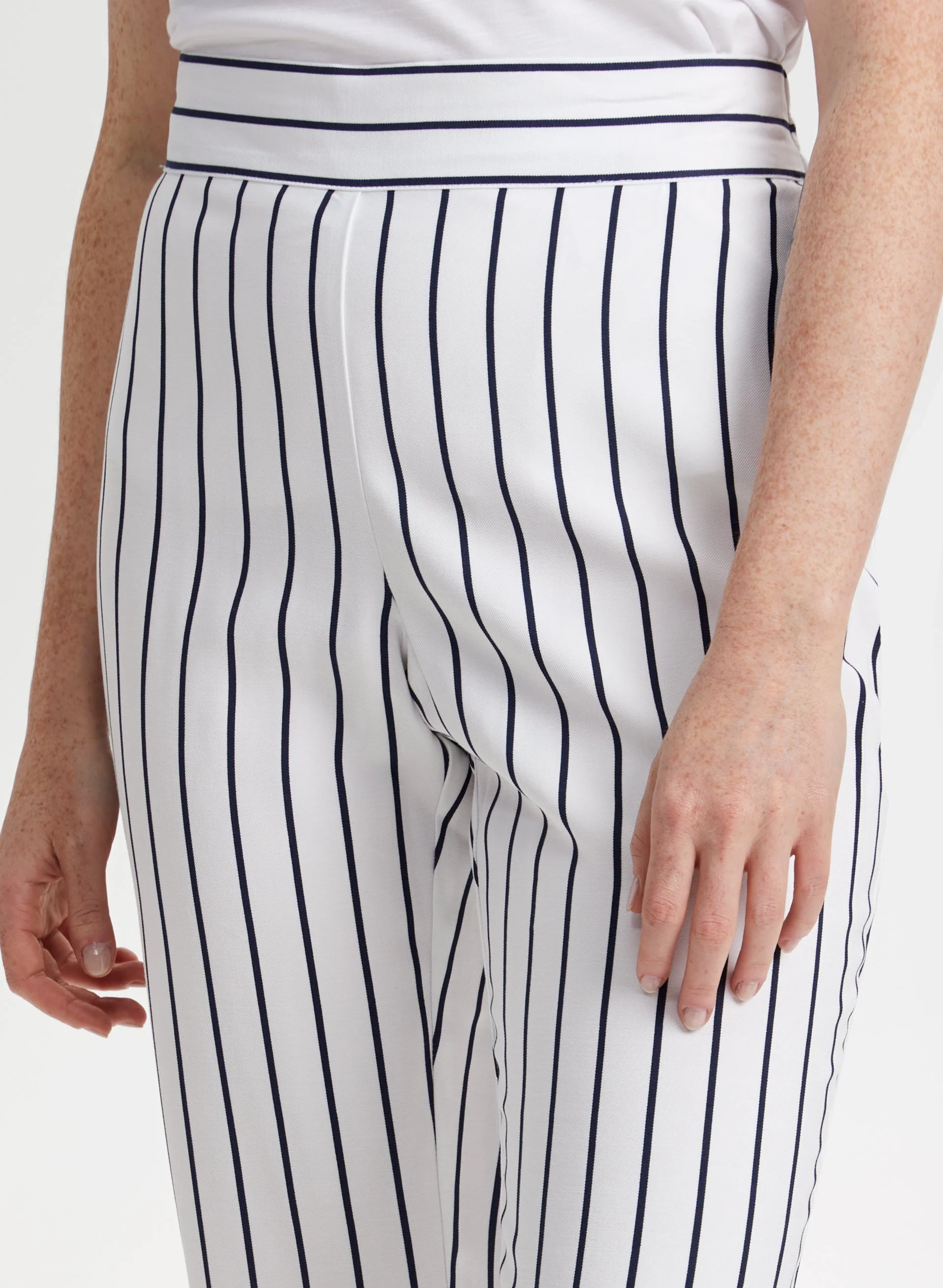 Pull-on Stripe Print Straight Leg Pants - Image 4