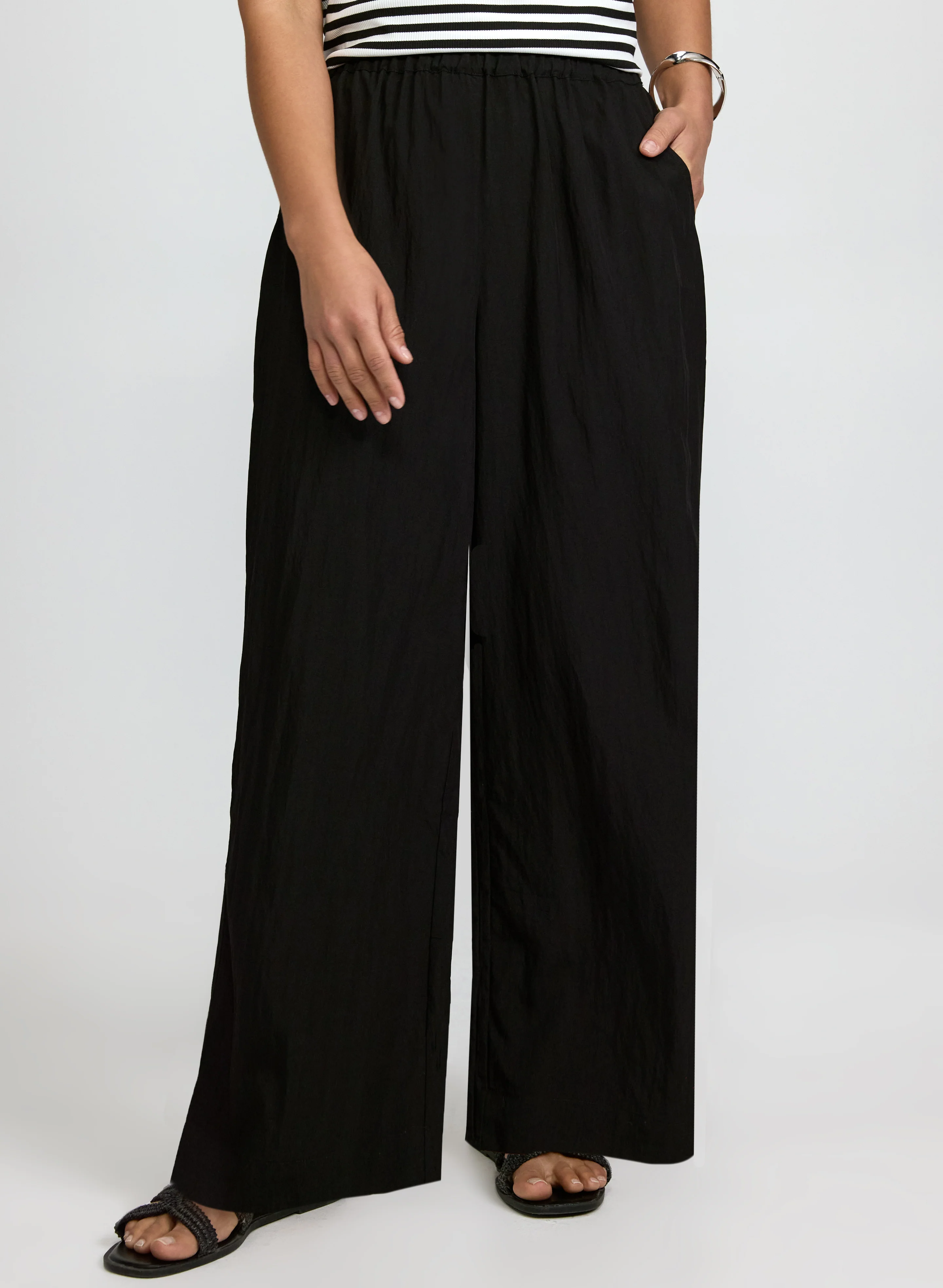 Pull-On Wide-Leg Pants