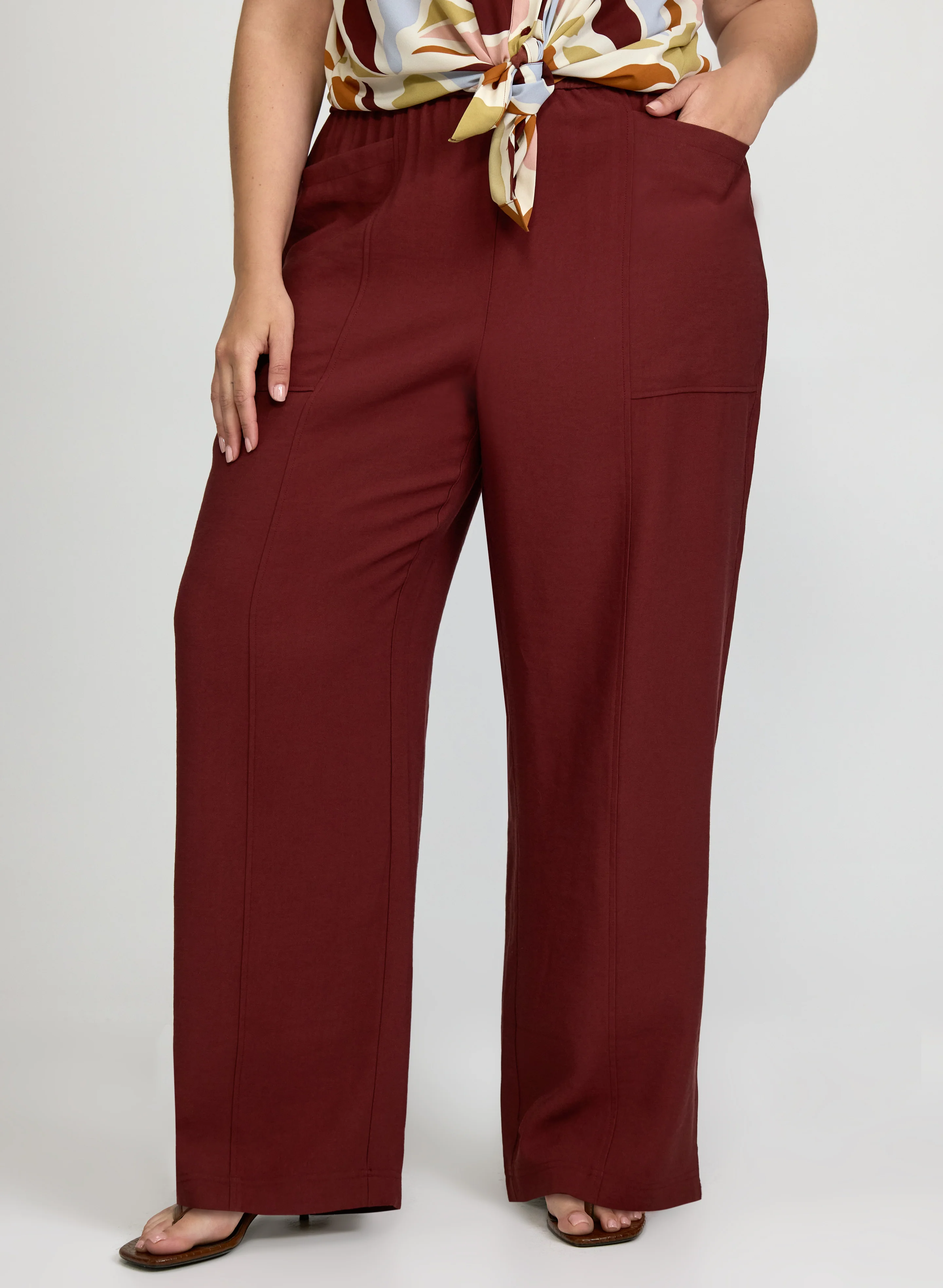 Pull-On Wide-Leg Pants