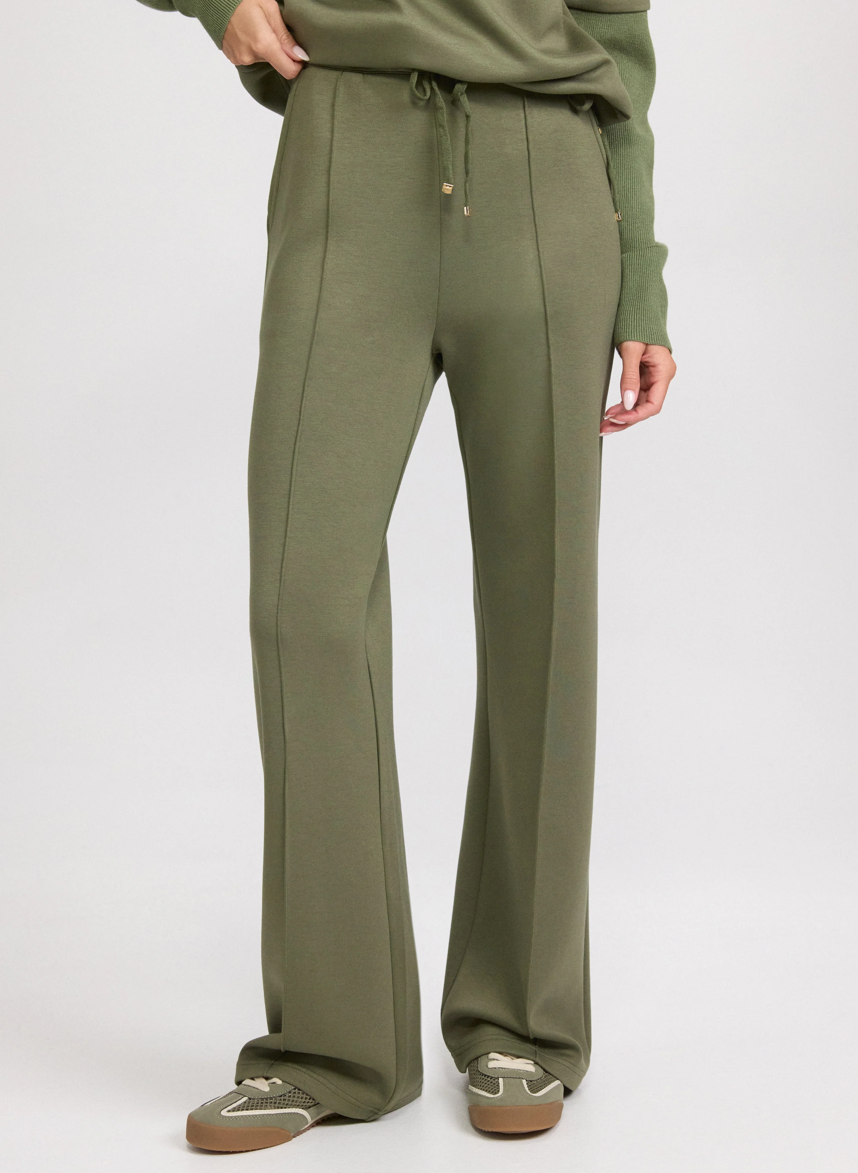 Pull-On Wide-Leg Pants