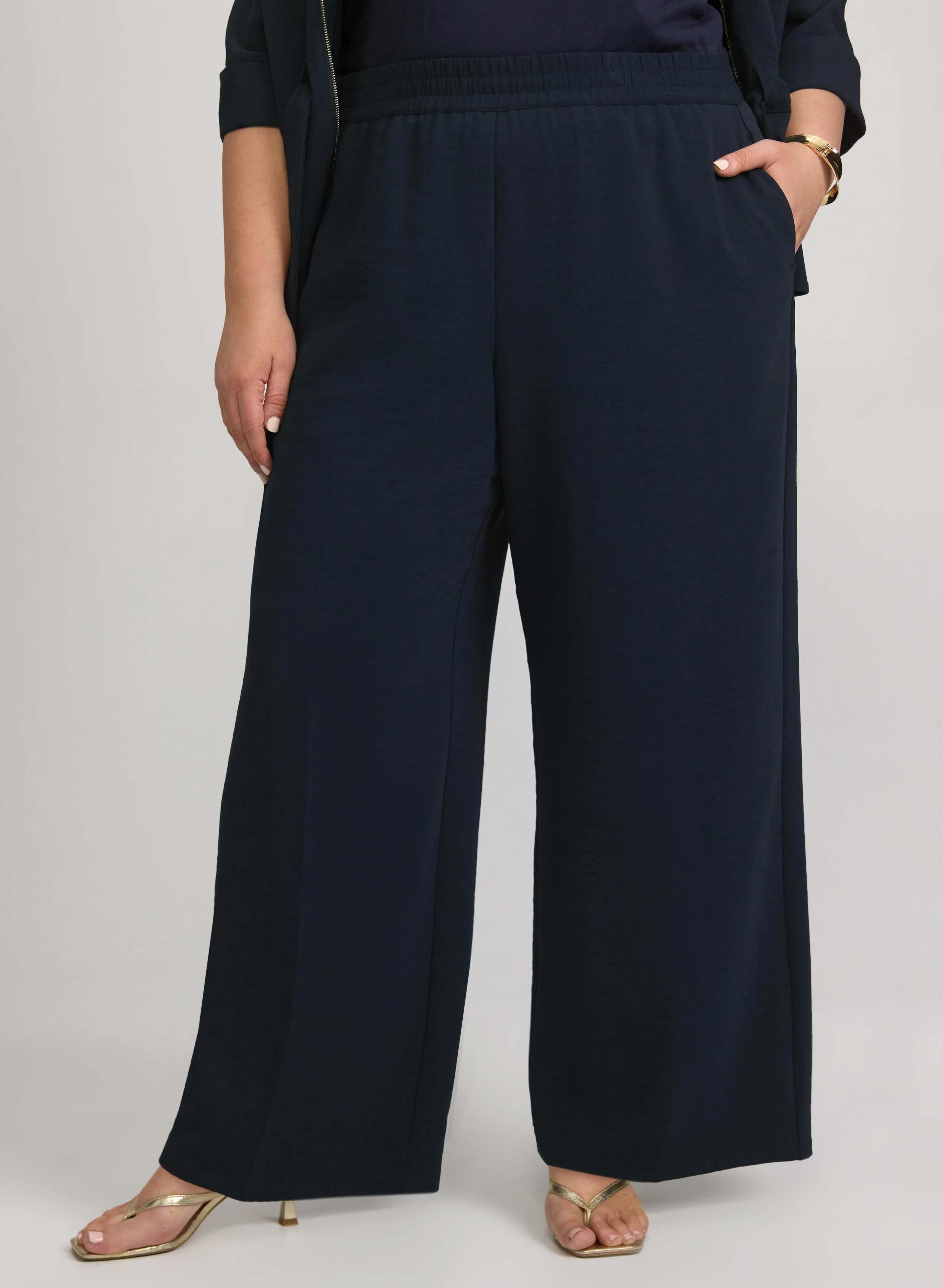 Melanie Lyne - Pull-On Wide-Leg Pants