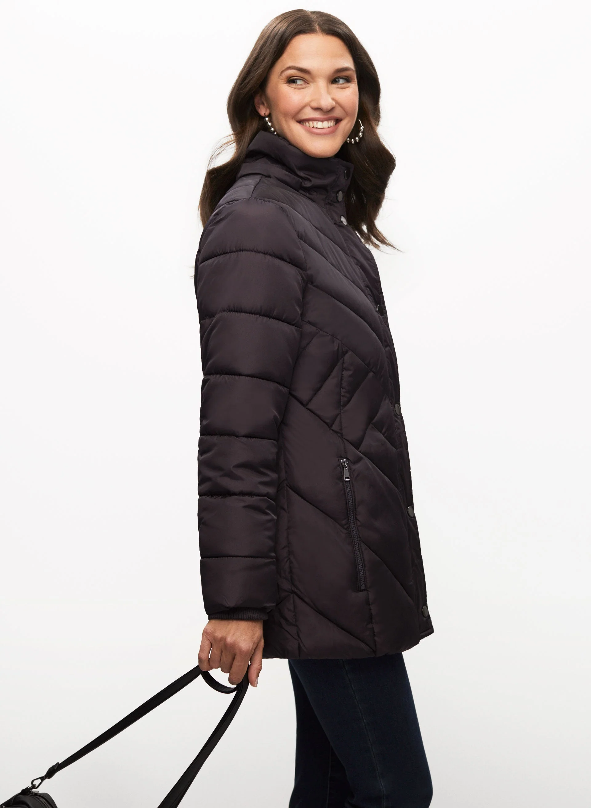Quilted Vegan Down Coat - Image 2