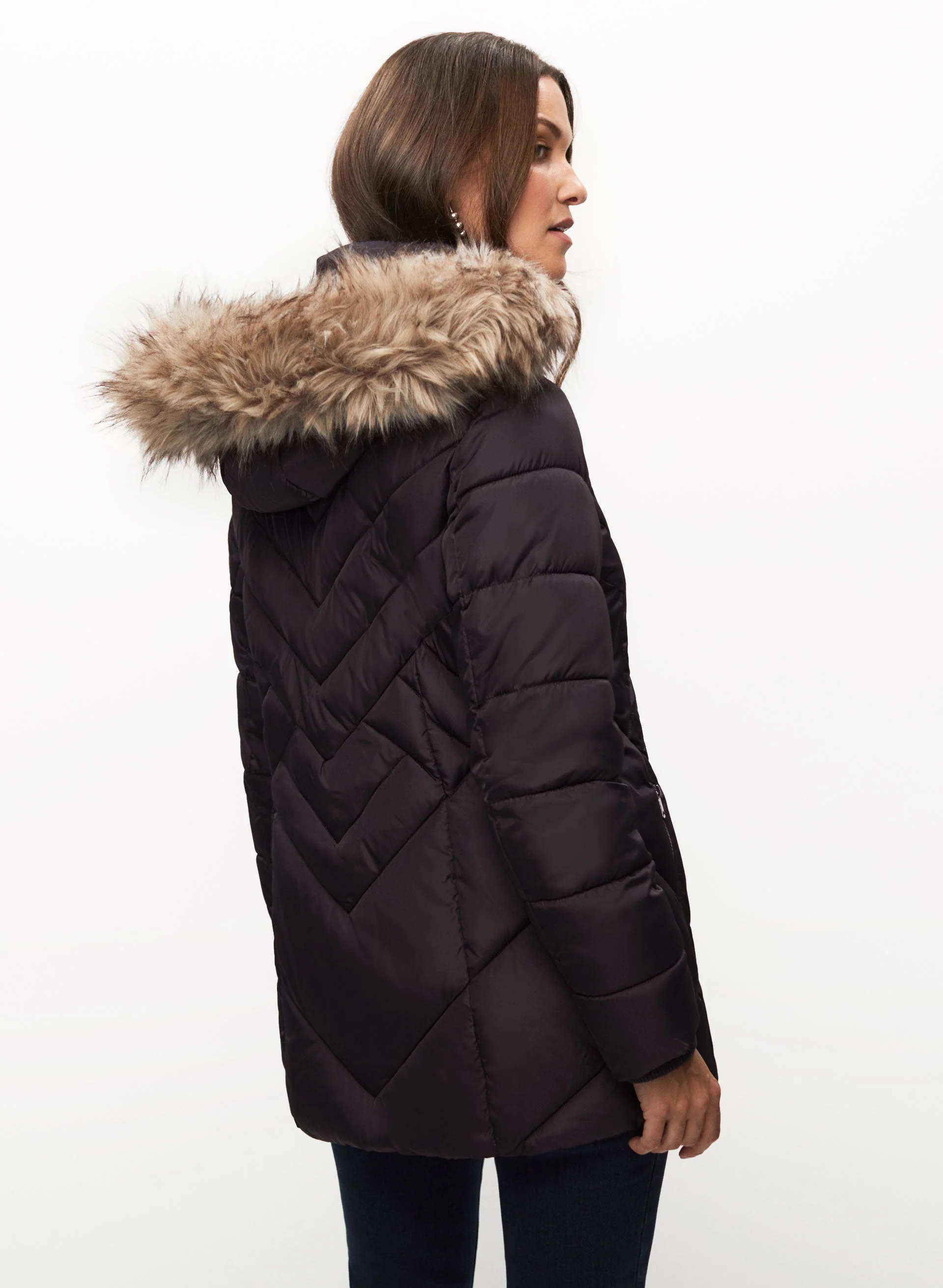 Quilted Vegan Down Coat - Image 3