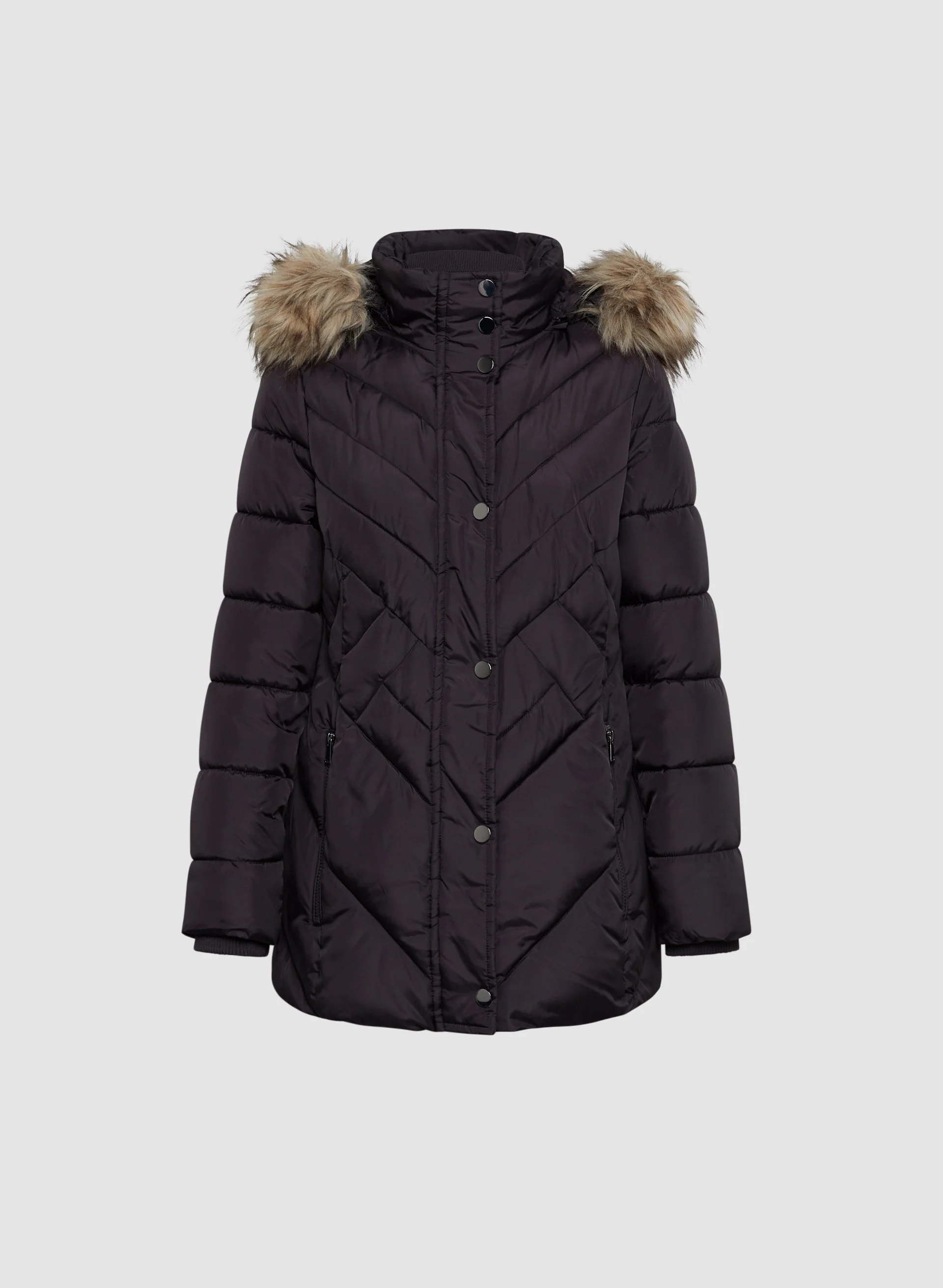 Quilted Vegan Down Coat - Image 7