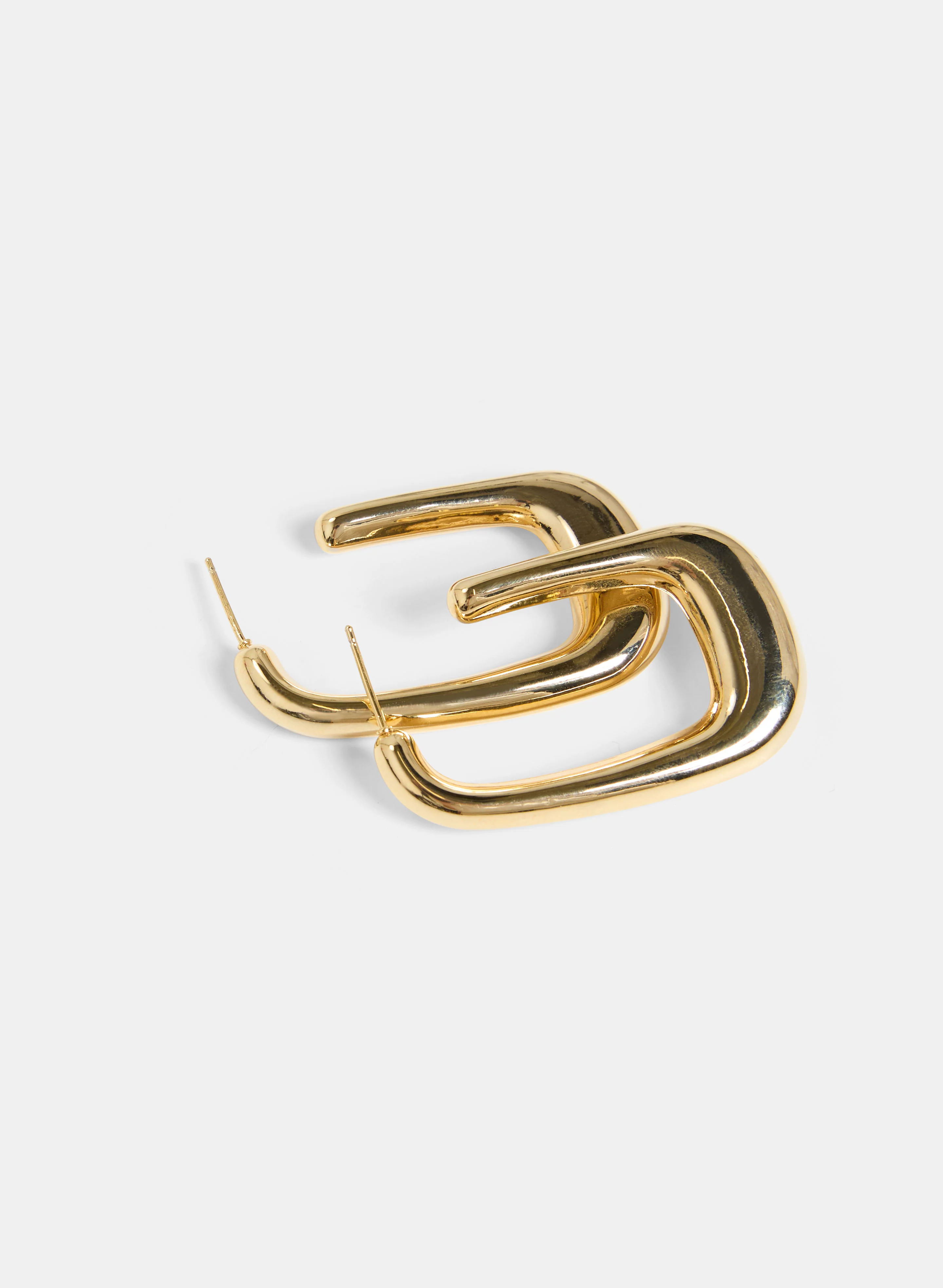 Rectangular Open Hoop Earrings - Image 2