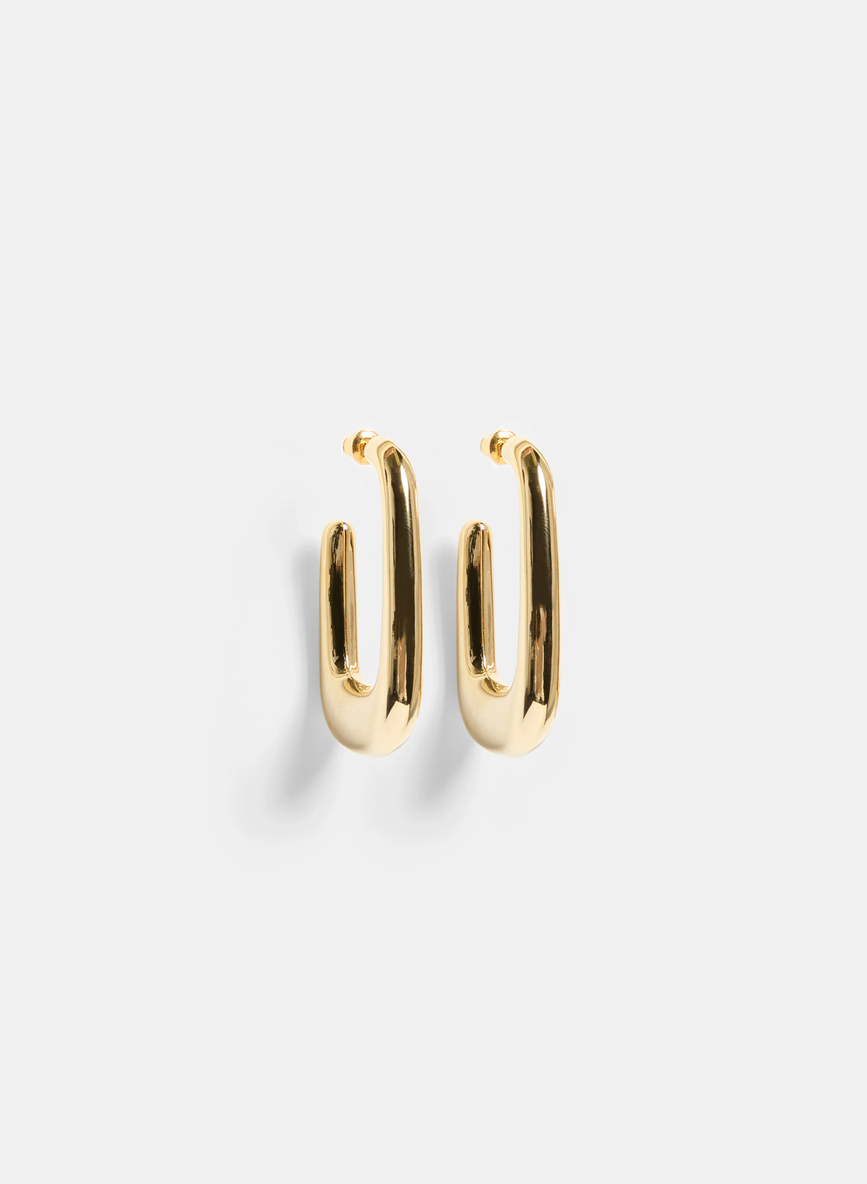 Rectangular Open Hoop Earrings - Image 4
