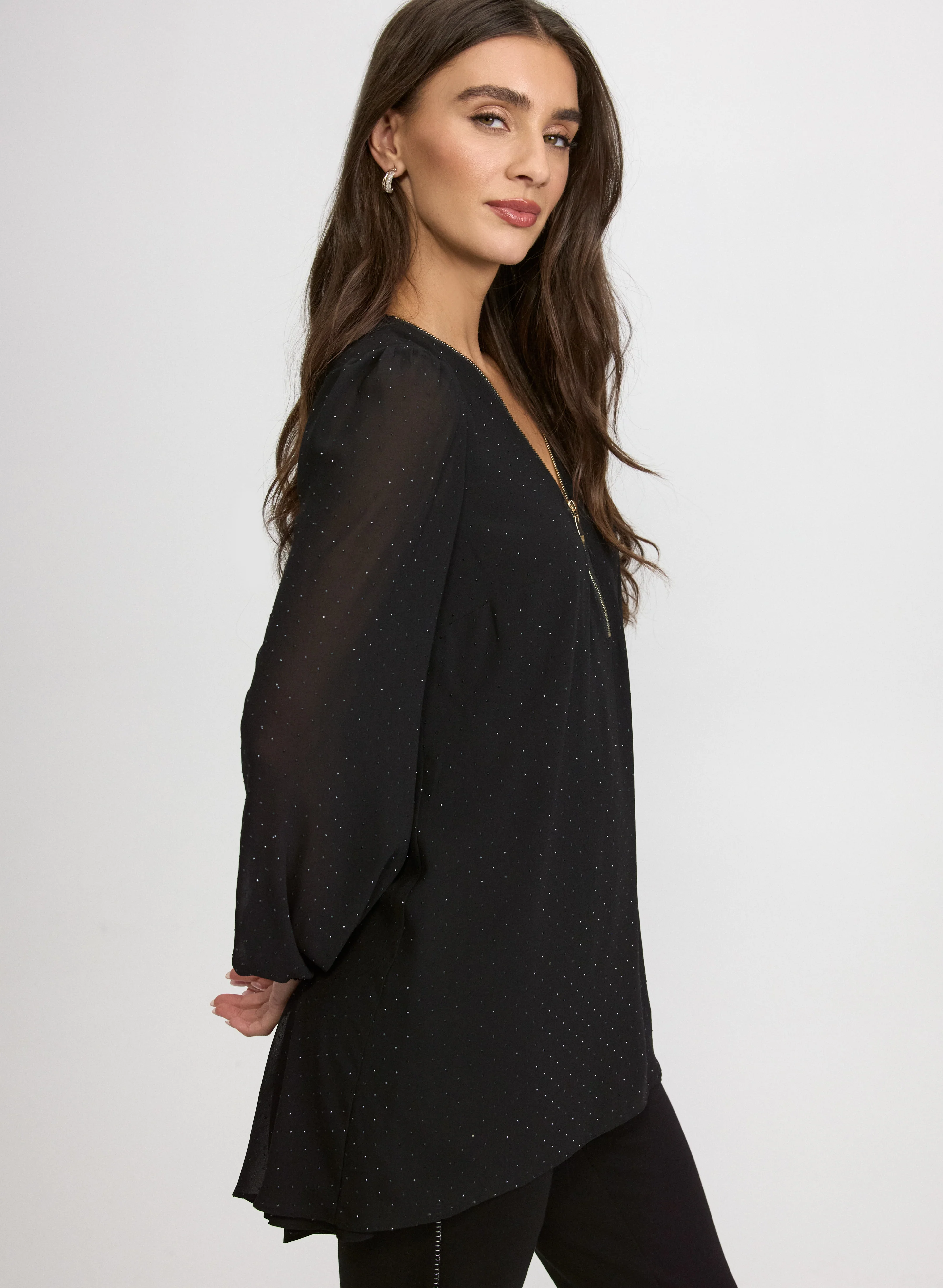 Rhinestone Chiffon Blouse - Image 2