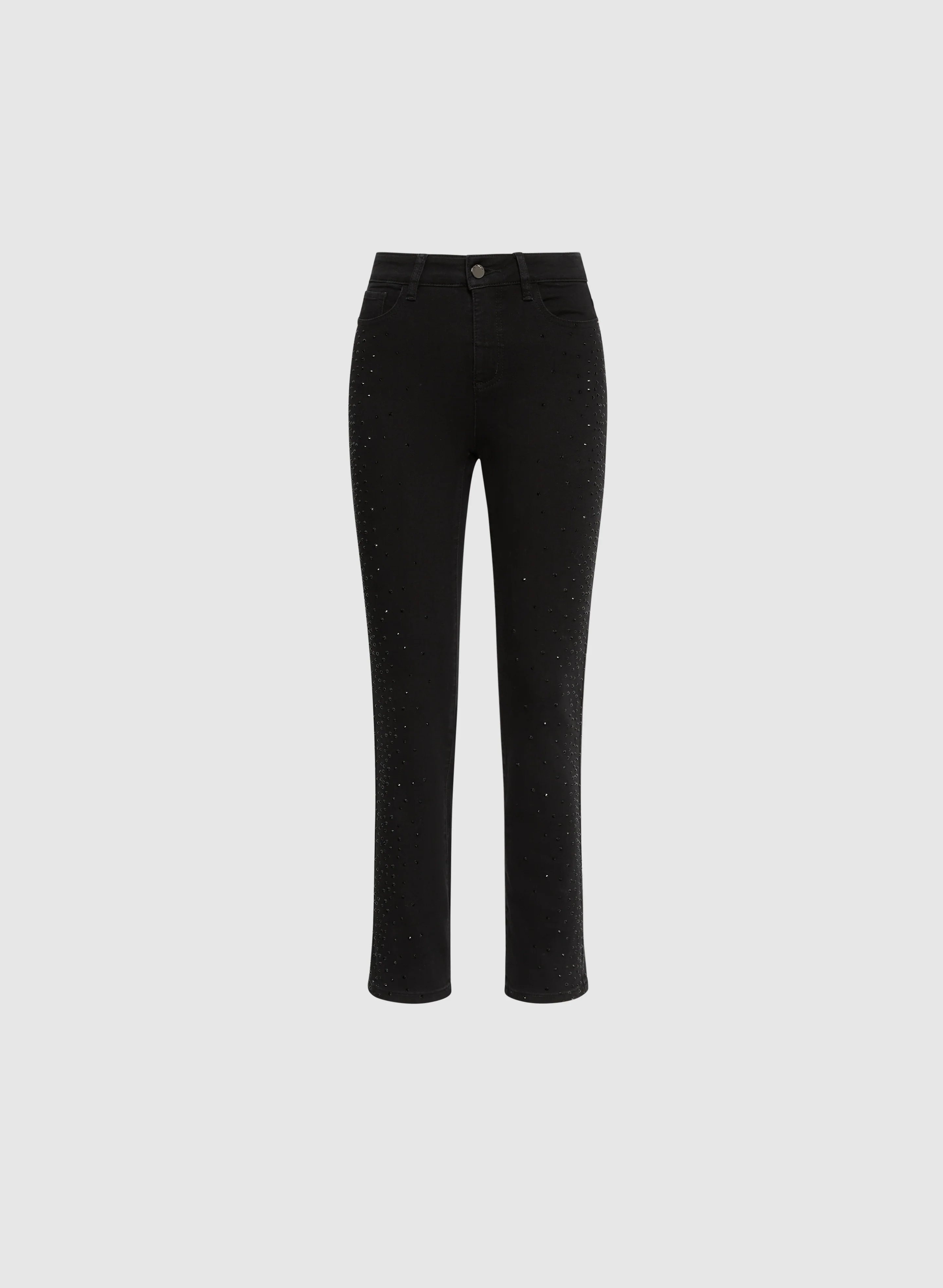 Rhinestone Trim Straight-Leg Jeans - Image 6