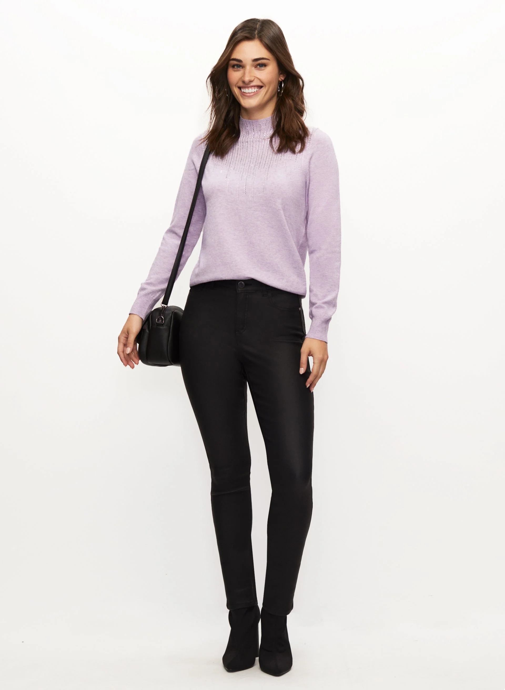 Rhinestone Detail Sweater & Slim Leg Jeans