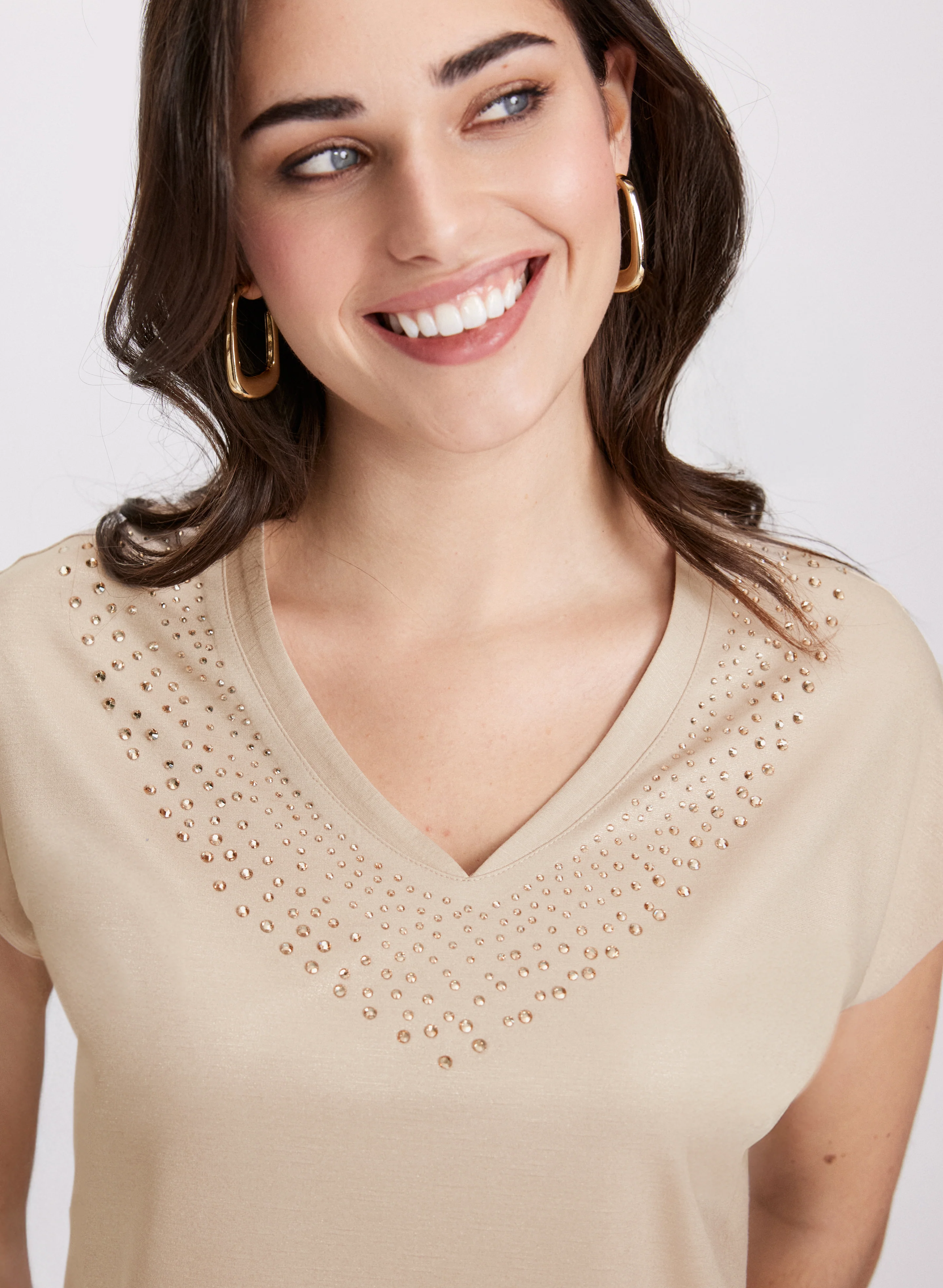 Rhinestone Detail T-Shirt - Image 2