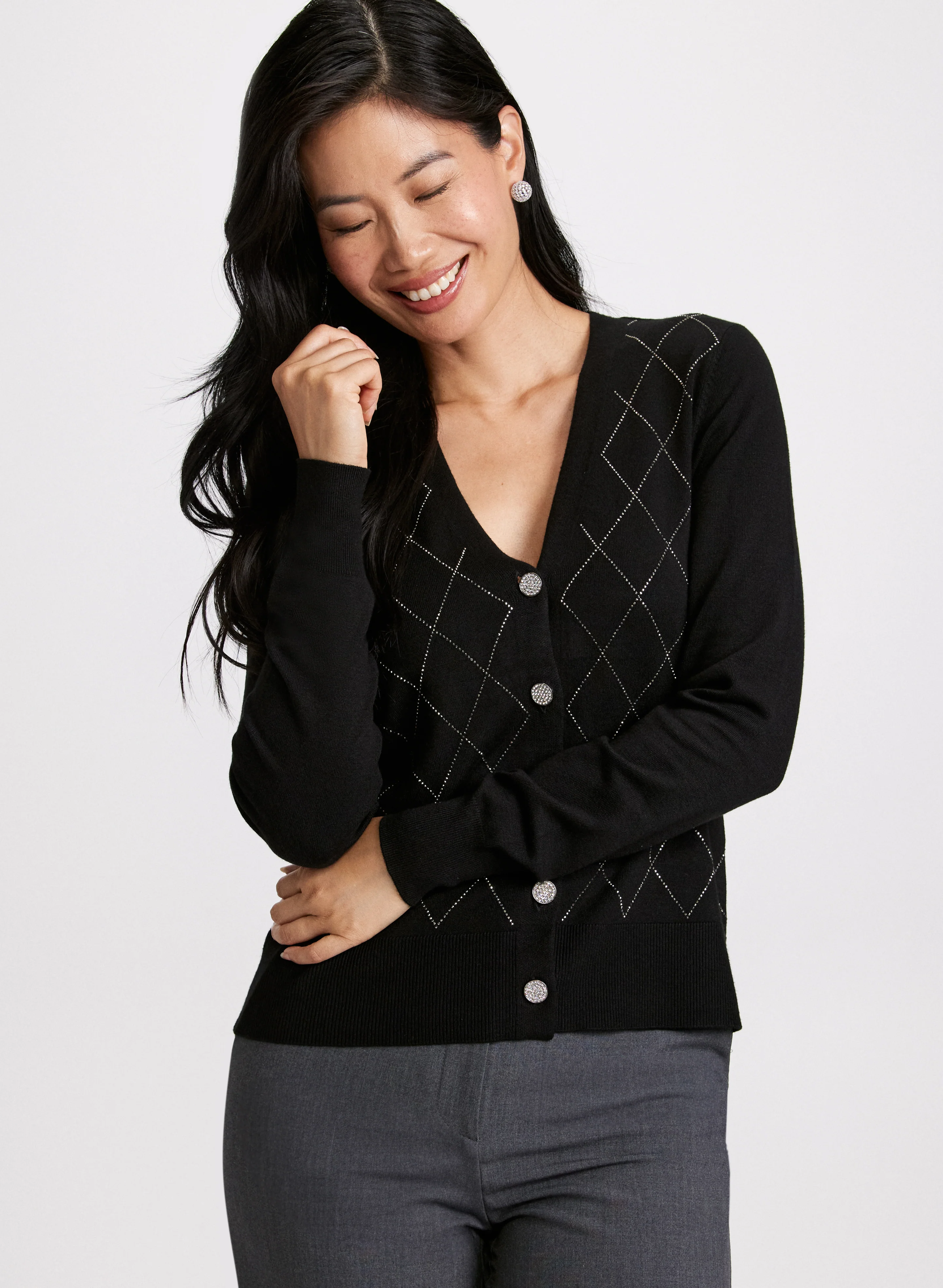 Rhinestone Embellished Cardigan - Image 2